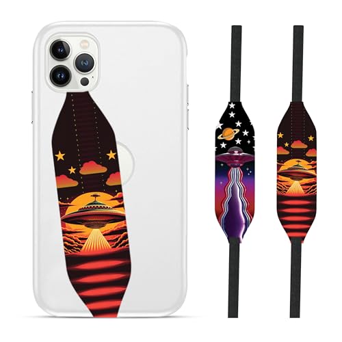 flying saucer over a mountain Phone Grip Holder - Switch Bands