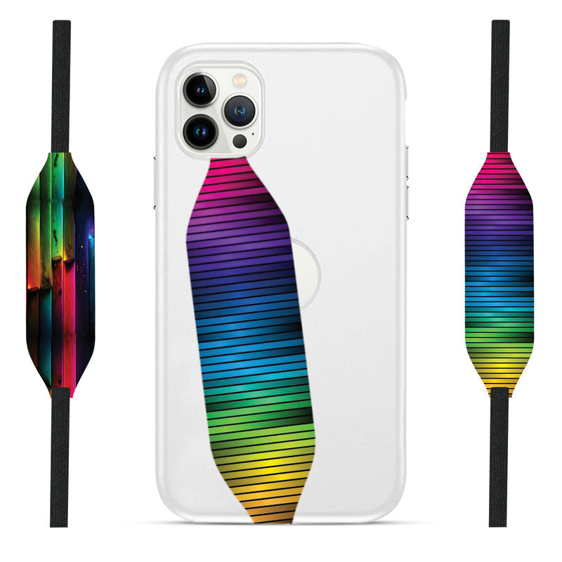 Abstract rainbow stripes Phone Holder Strap - Switch Bands