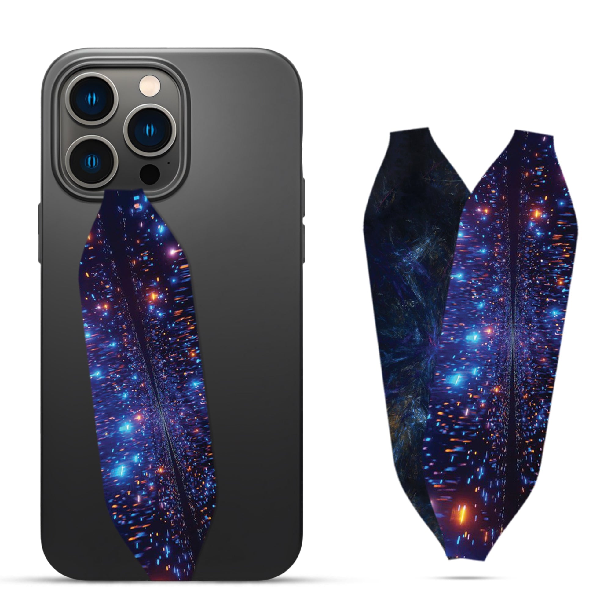 A star filled night sky with the words  Phone Strap - Switch Bands