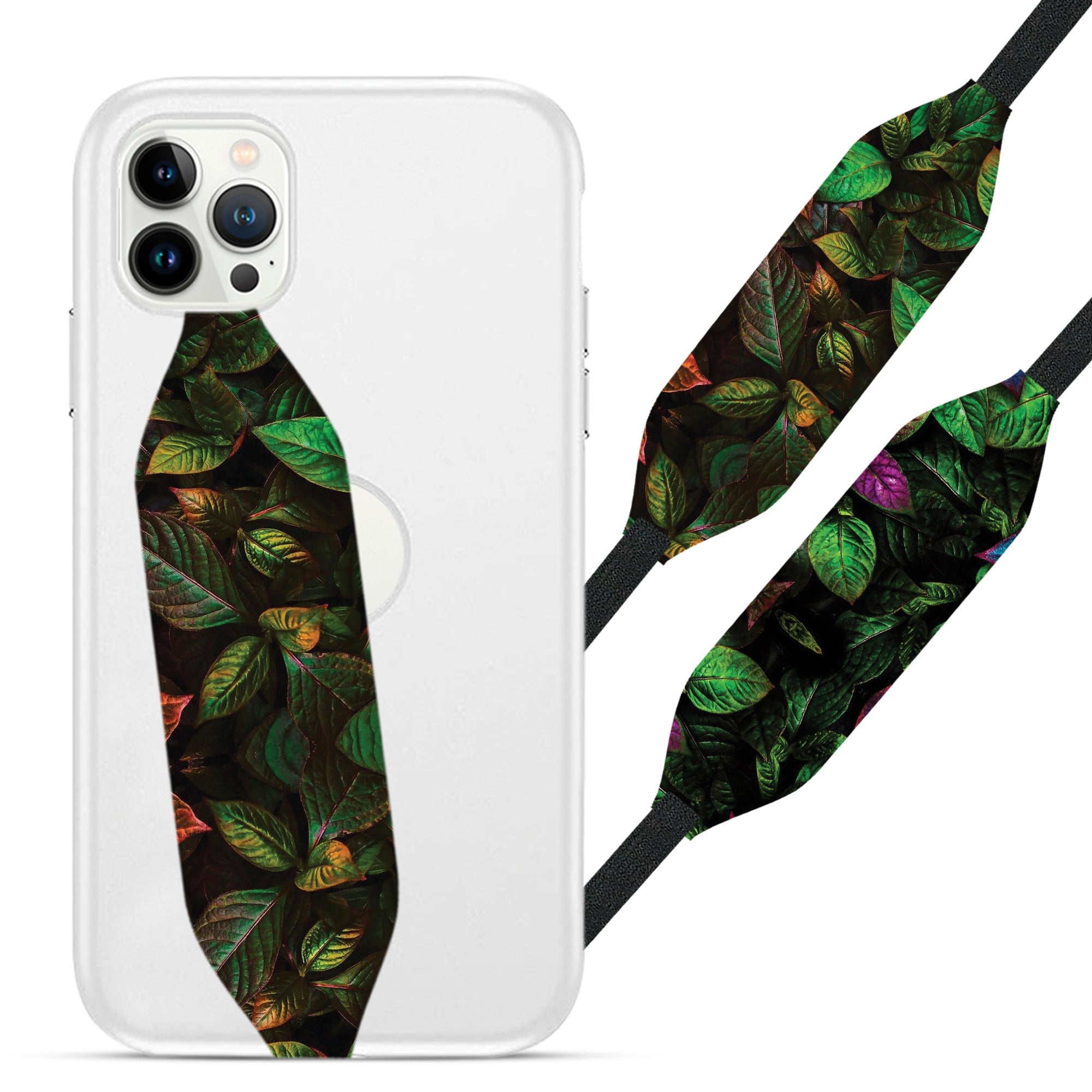 Green leaf plant Cell Phone Strap - Switch Bands
