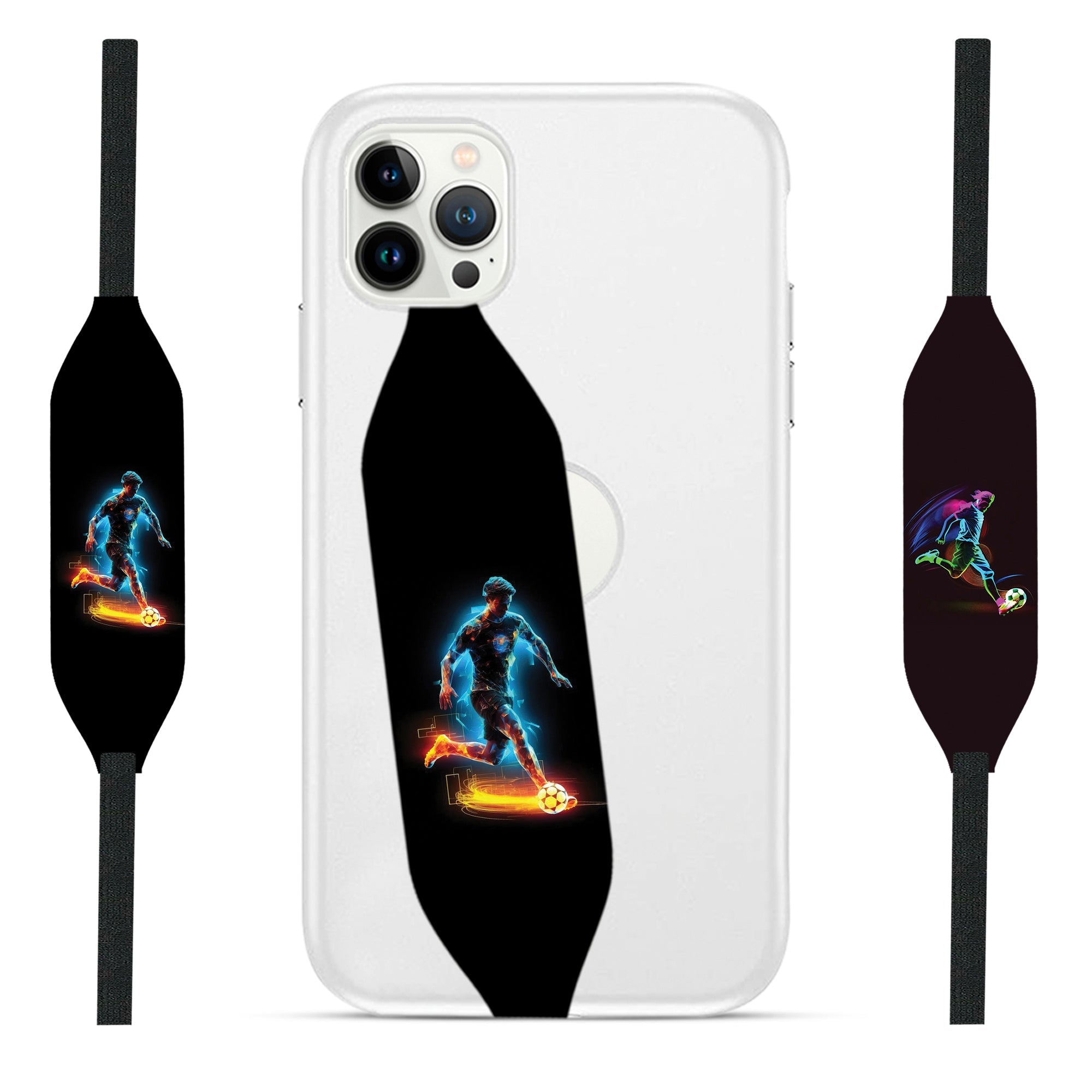 A neon soccer player Phone Grip - Switch Bands Phone Grip Strap