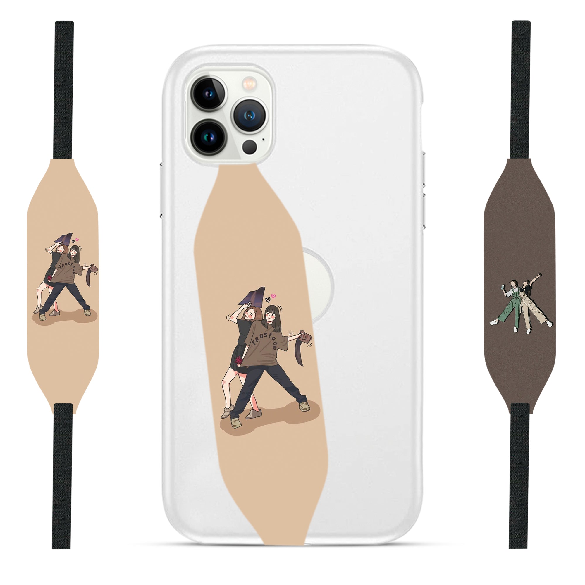 Two Best Friends in pose iPhone Case with Strap - Switch Bands