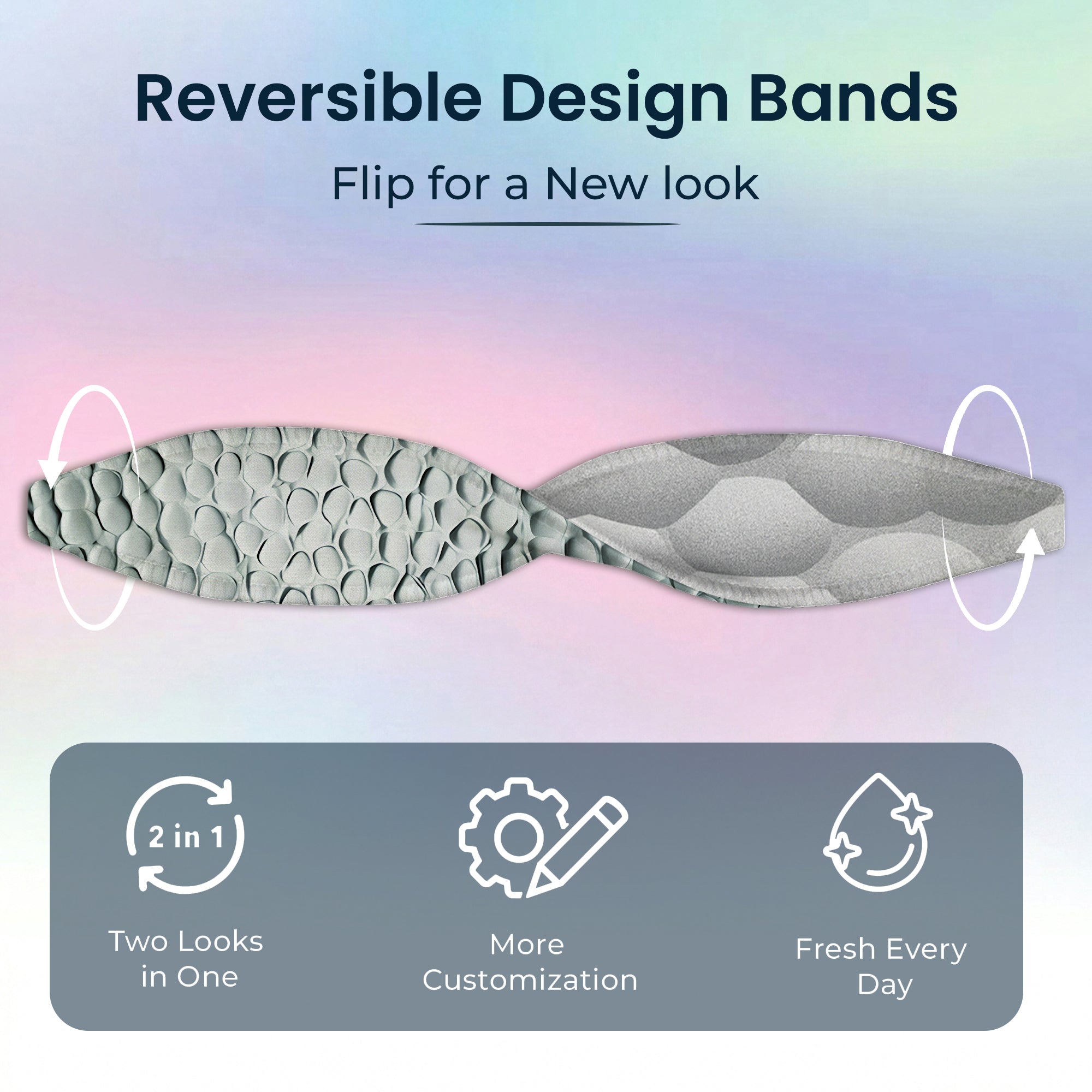 Hammered Metal Silver Phone Grip Strap | Adhesive-Free | Switchbands