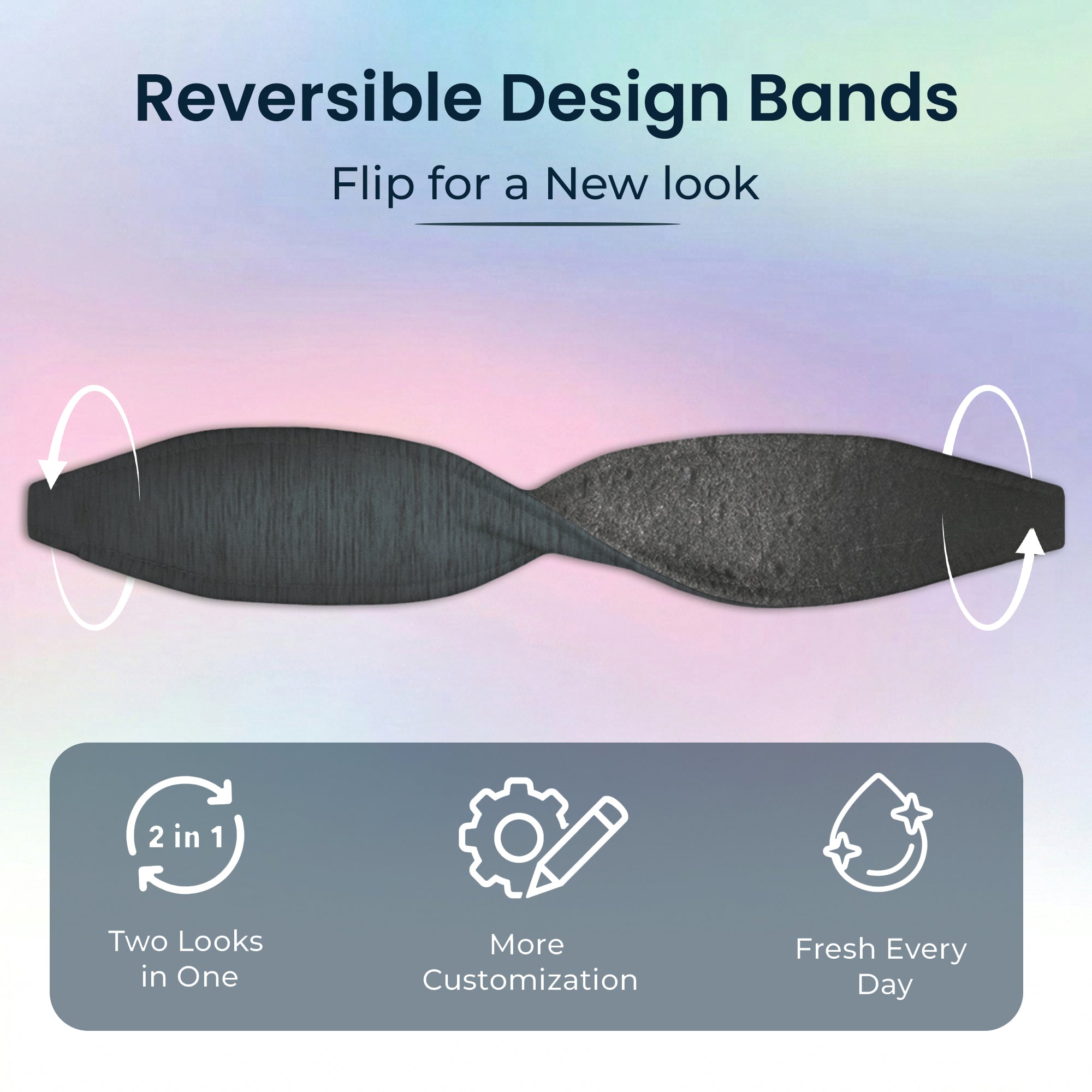 Metallic Black Phone Grip Strap | Adhesive-Free | Switchbands