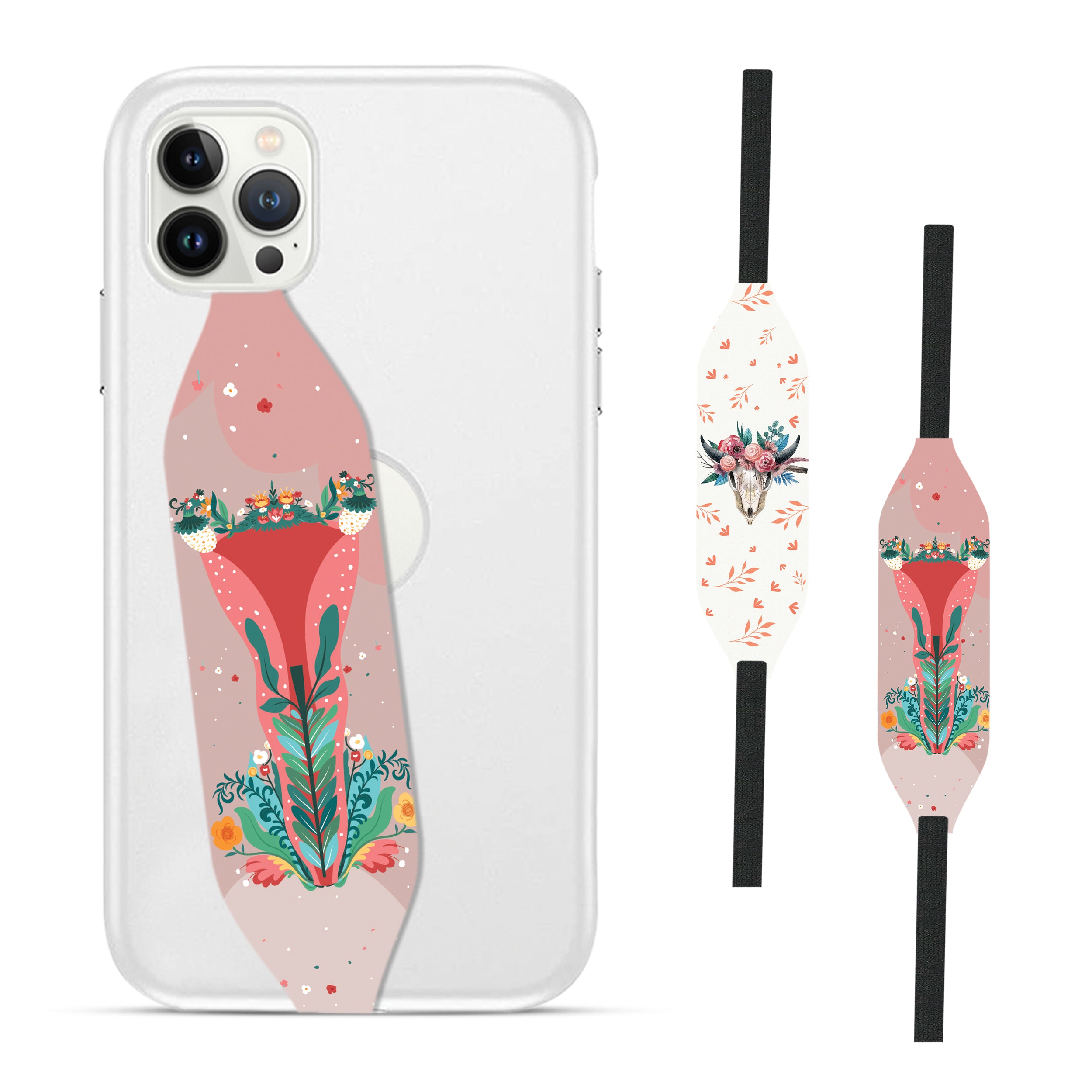 Female reproductive system with flowers Strap Loop - Switch Bands