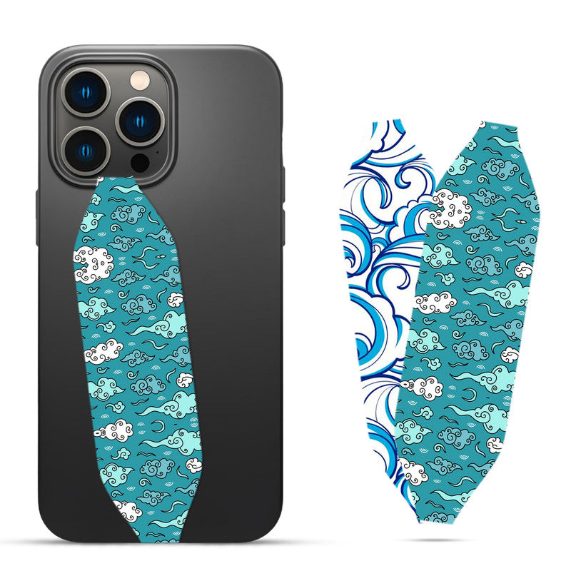 waves with the sea and clouds pattern Phone Case With Strap - Switch Bands