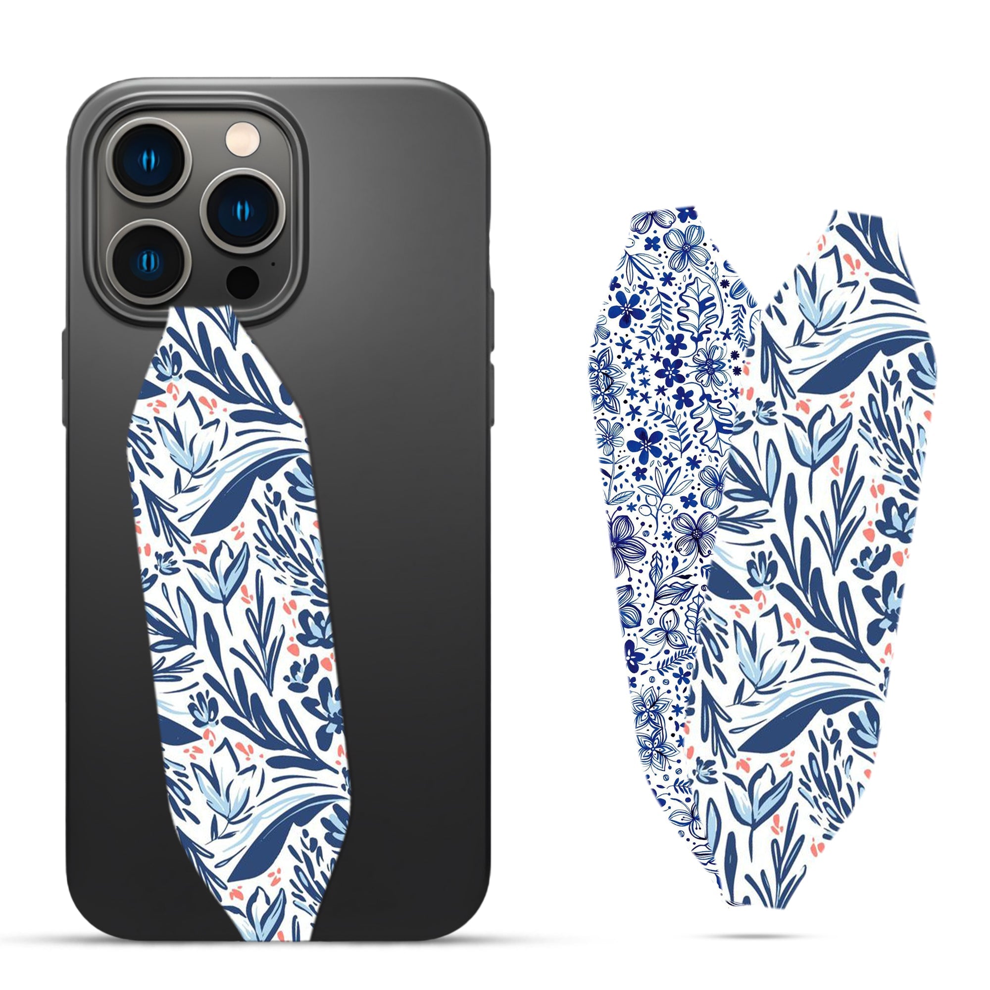 Floral blue Pattern strap loop - switch bands