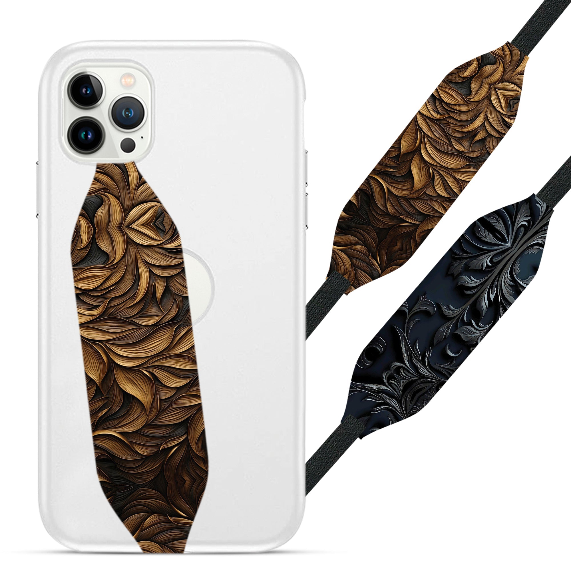 Elegant gold and black pattern Strap For Phone - Switch Bands