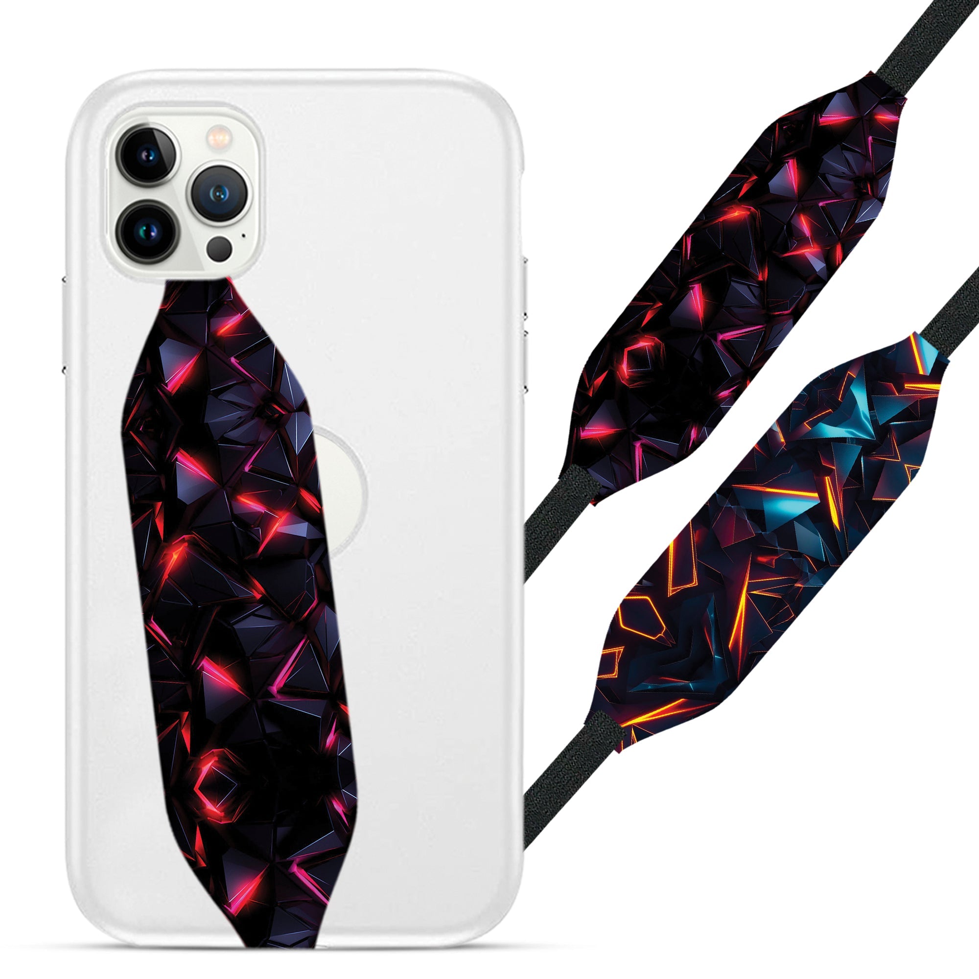Red And Black Abstract Cell Phone Strap - Switch Bands