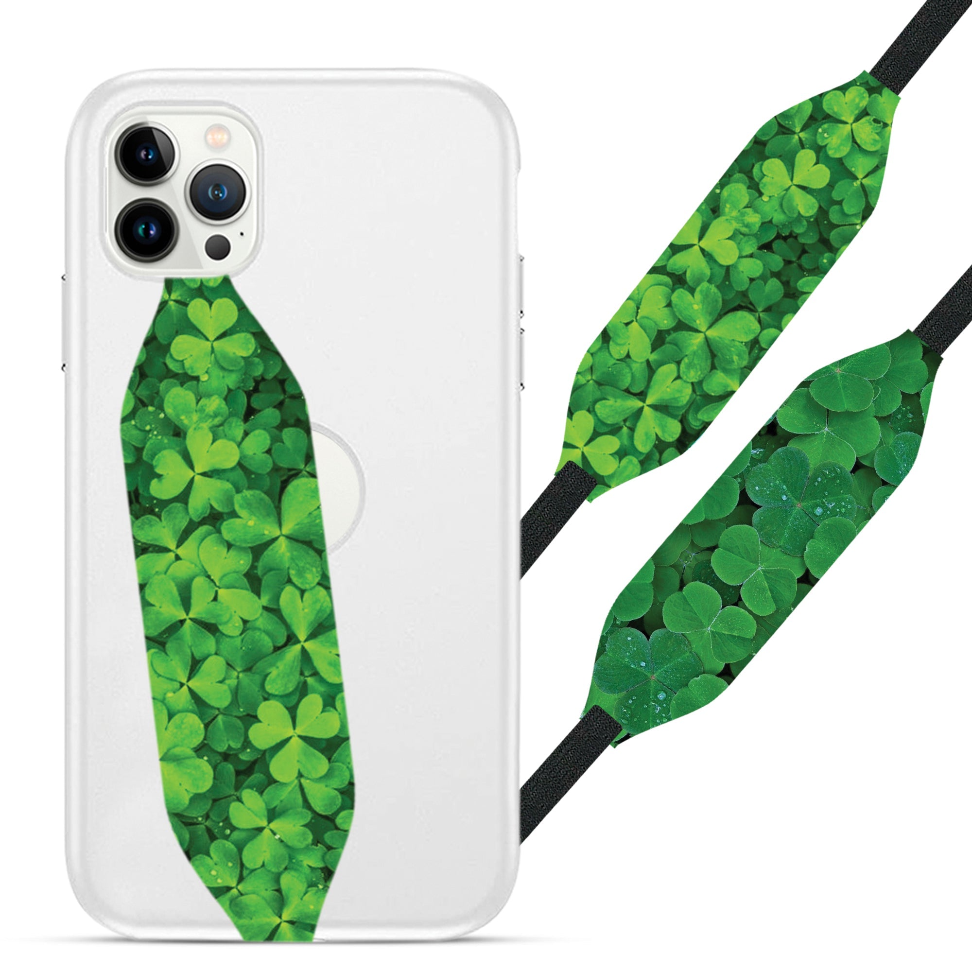 Green leaf's pattern Cell Phone Strap - Switch Bands