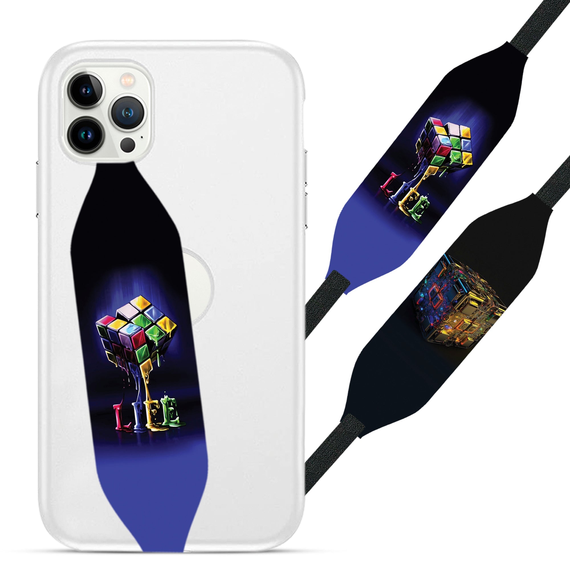 A brightly colored melting cube life Grip for phone - Switch Bands