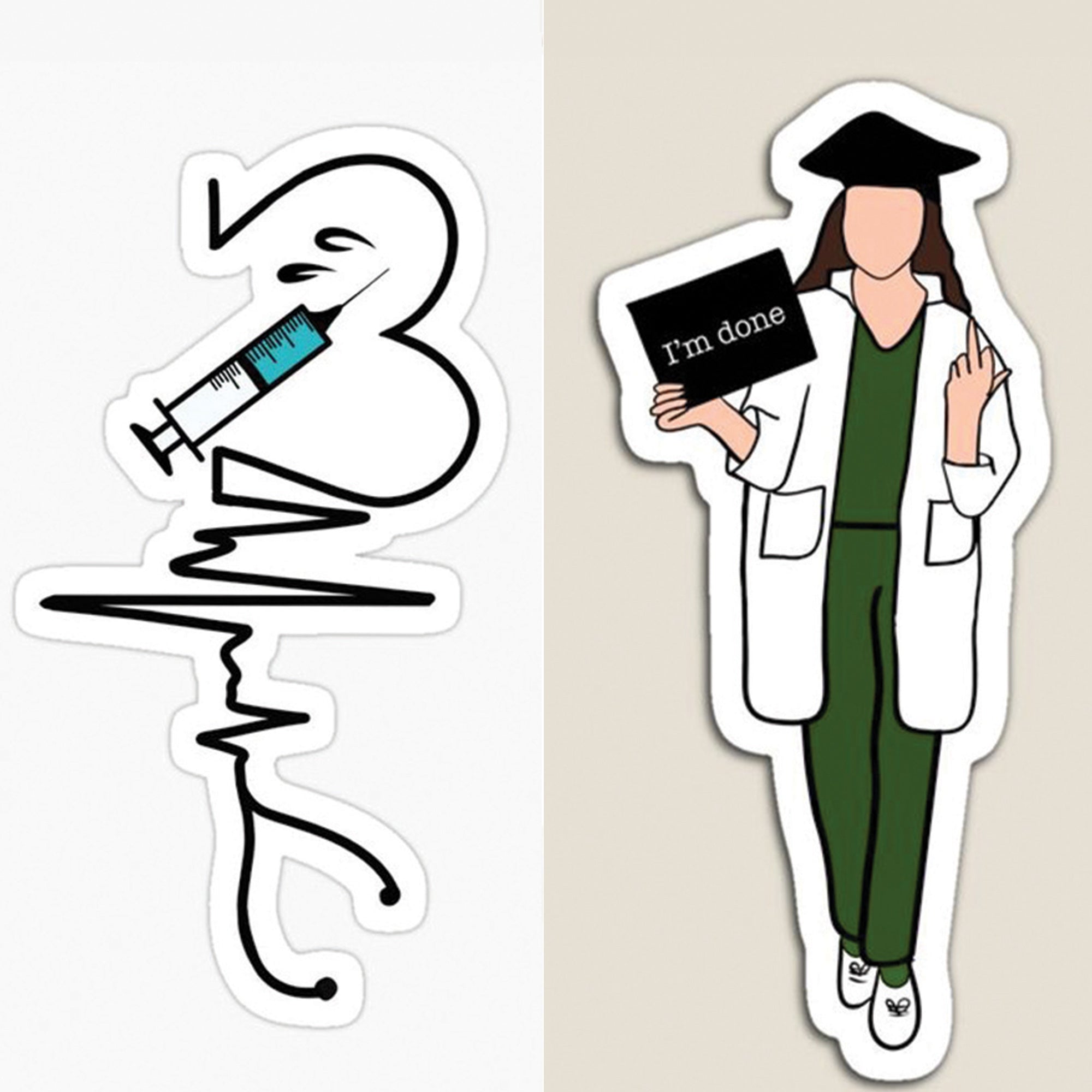 Graduation ceremony medico Sticker phone case with strap - Switch Bands