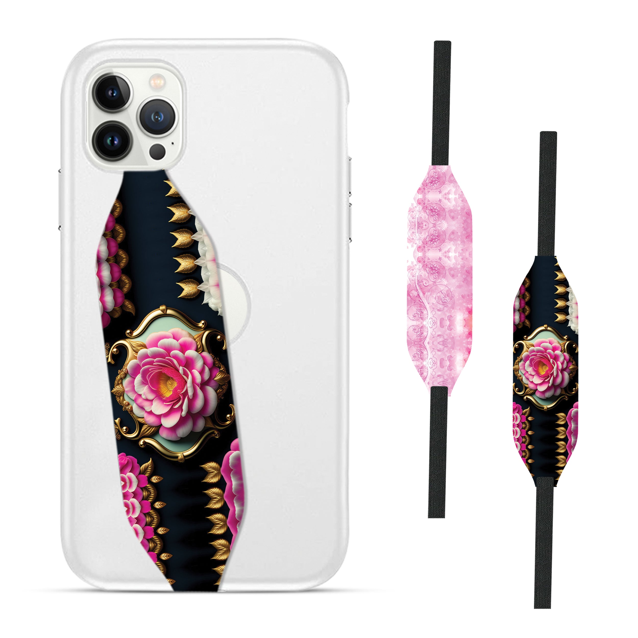 Glitter Blossom  Phone Grip Strap - Switch Bands