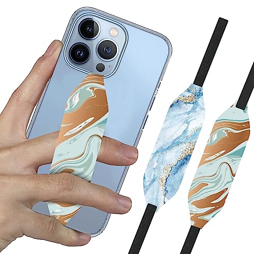 Gold Blue Marble Phone Gripper - Switch Bands