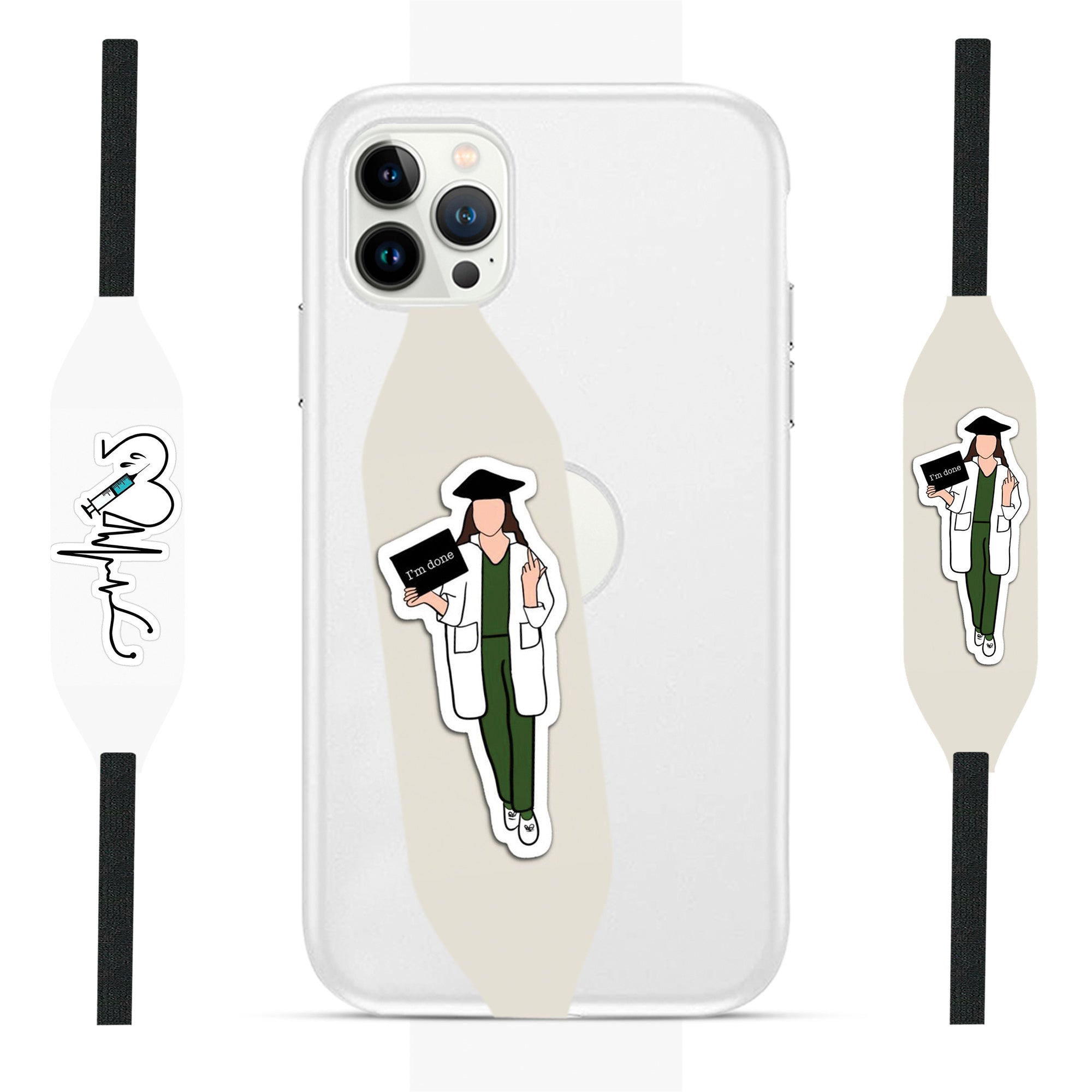 Graduation ceremony medico Sticker phone case with strap - Switch Bands
