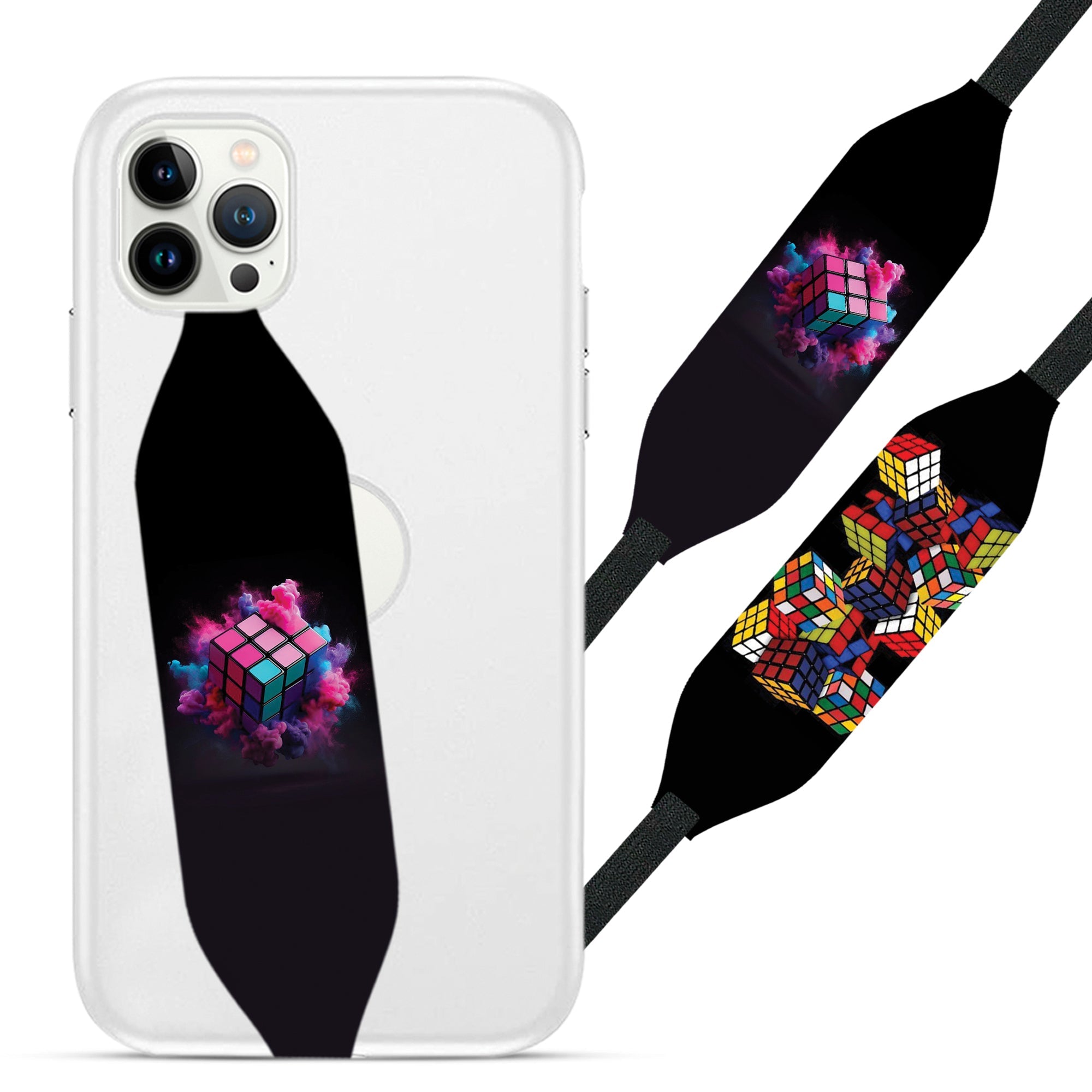 Vibrant Neon Cube Splash Grip for phone - Switch Bands