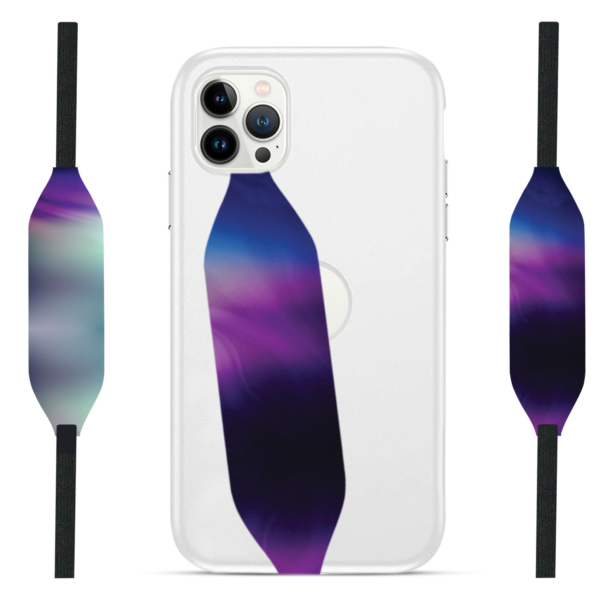 Glowing Purple To Blue Gradient Phone Case with Strap - Switch Bands