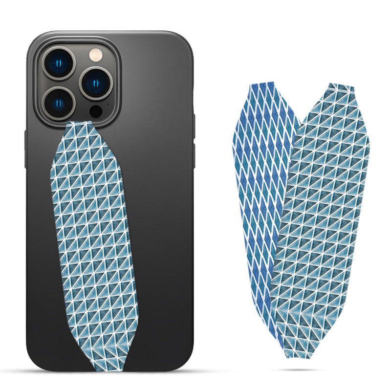 blue triangle shape geometric pattern Phone Case With Strap - Switch Bands