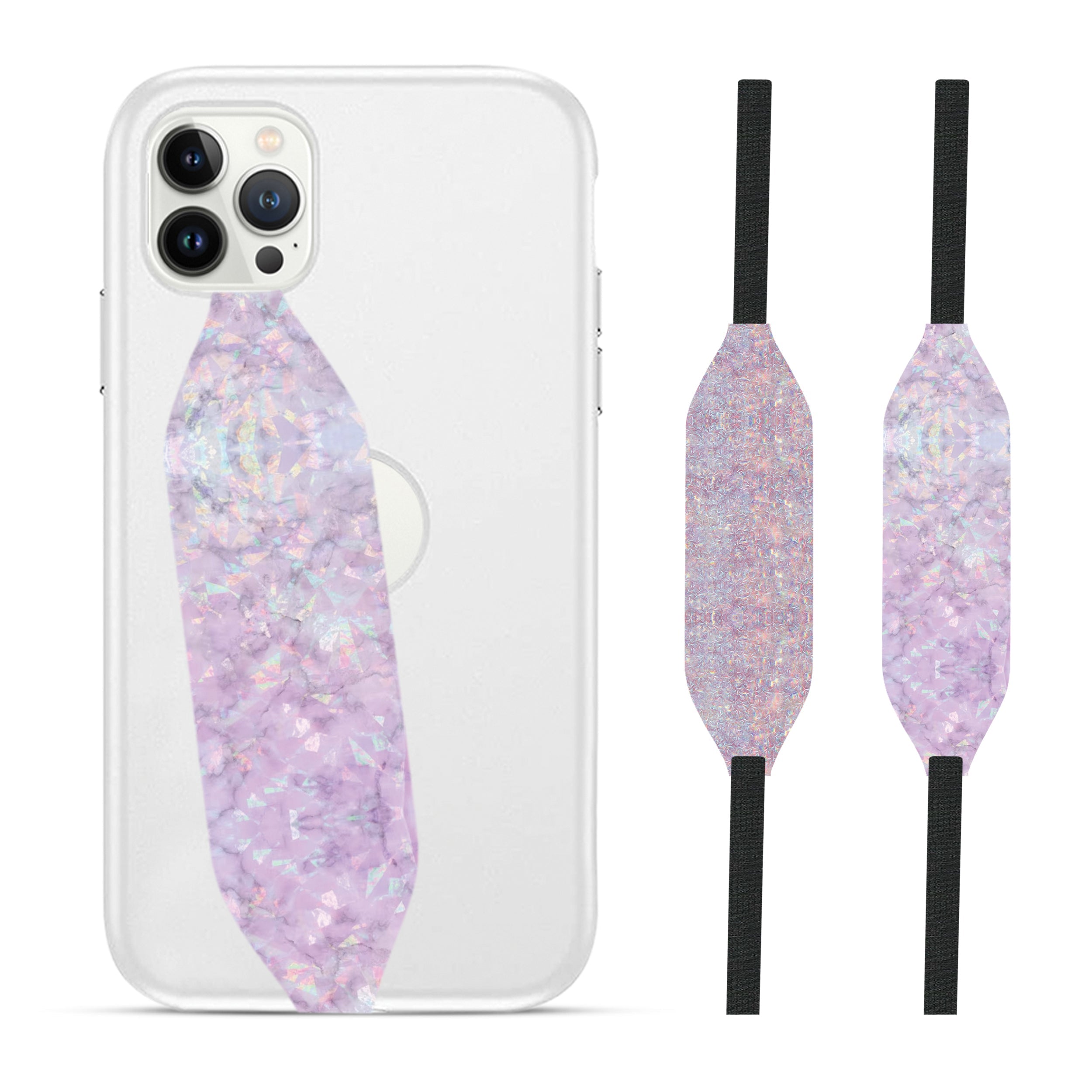 Iridescent Pink Marble Design Cell Phone Strap - Switch Bands