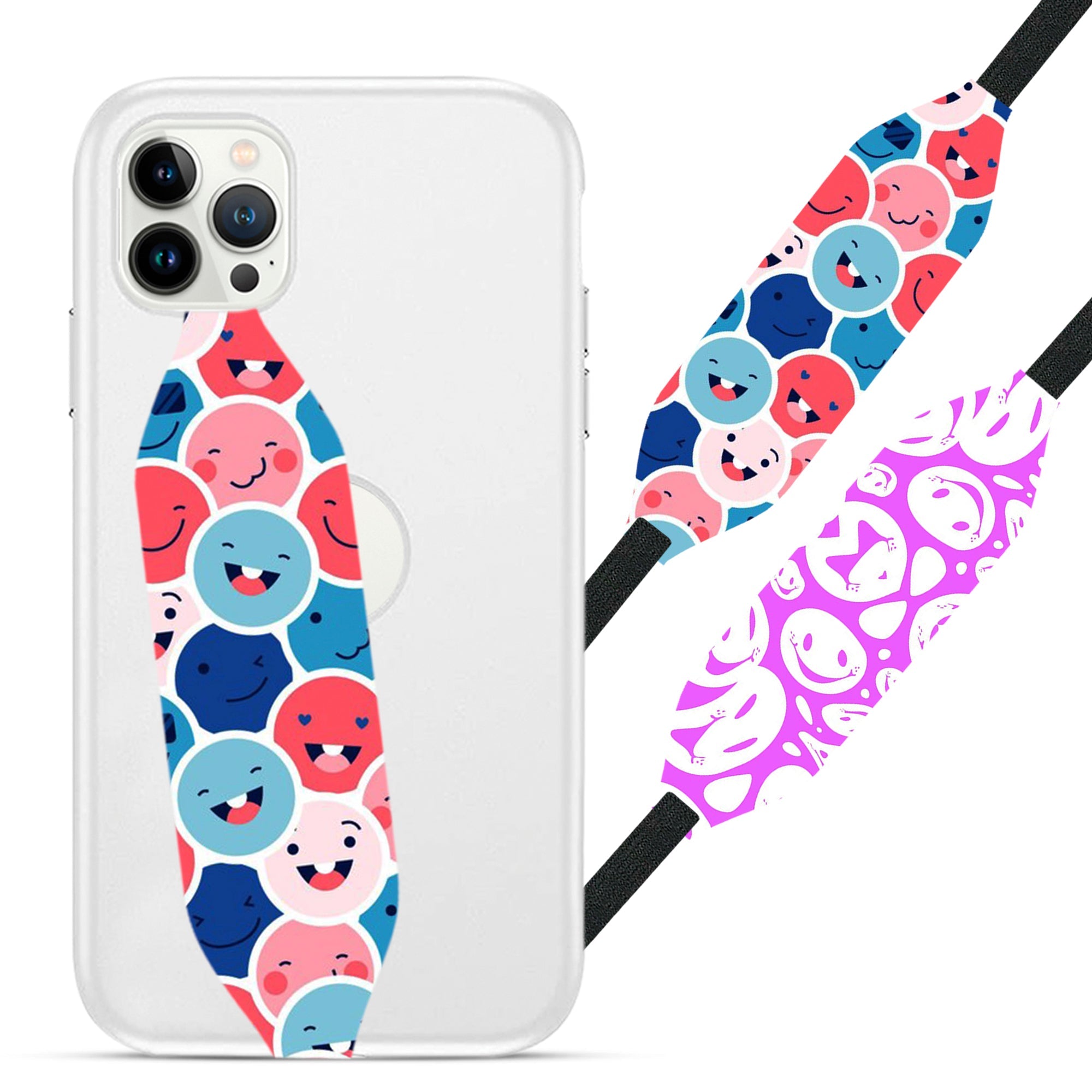 Laughing emoji Pattern Wrist Phone Strap - Switch Bands