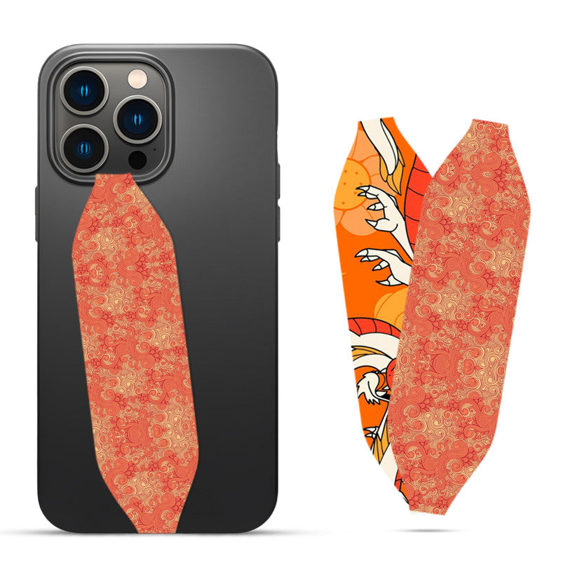 orange High Resolution Floral Pattern Phone Case With Strap - Switch Bands