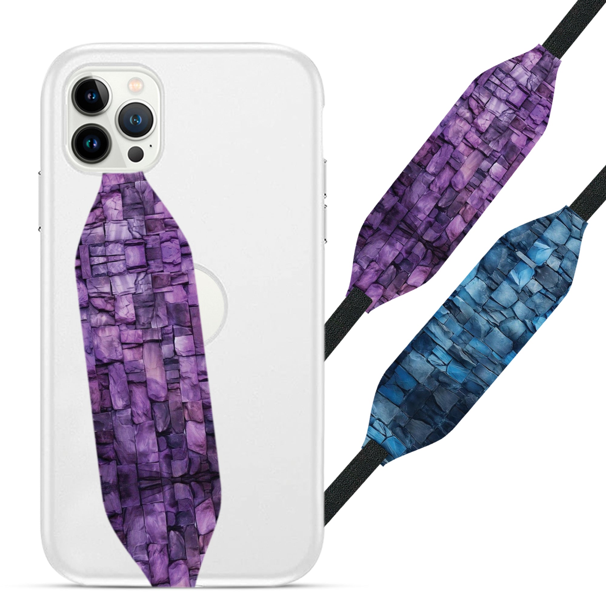 Orange stone wall texture Cell Phone Strap - Switch Bands