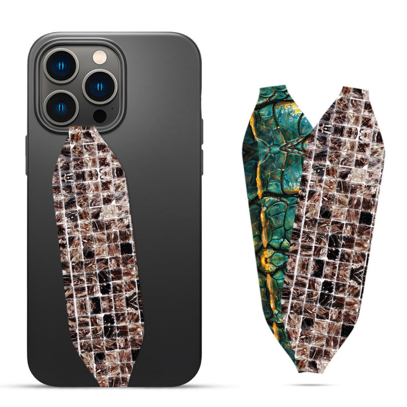 Brown Crystal Glass Mosaic Loopy Phone Case - Switch Bands