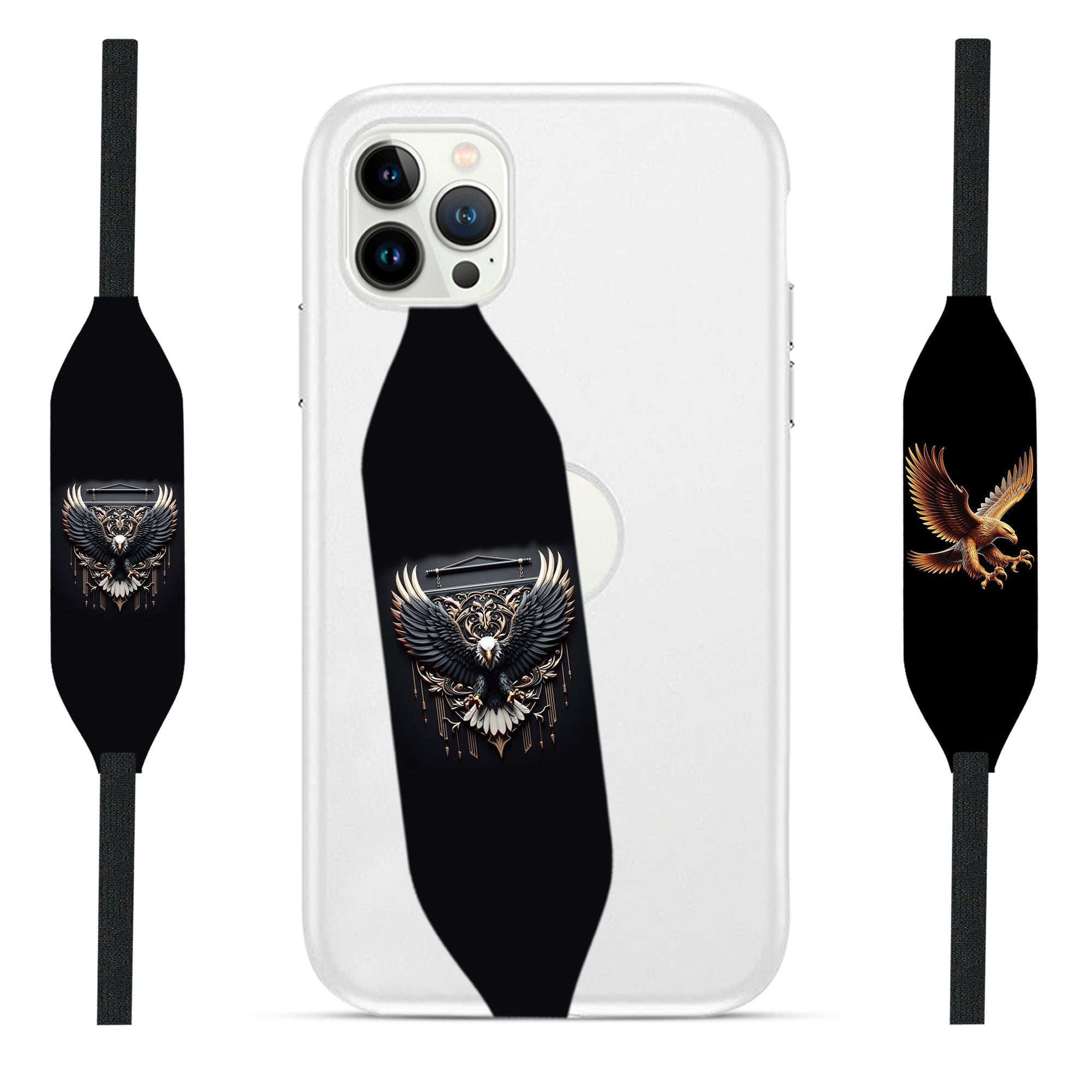 Eagle Wings 3D Silver Skull  Strap For Phone - Switch Bands