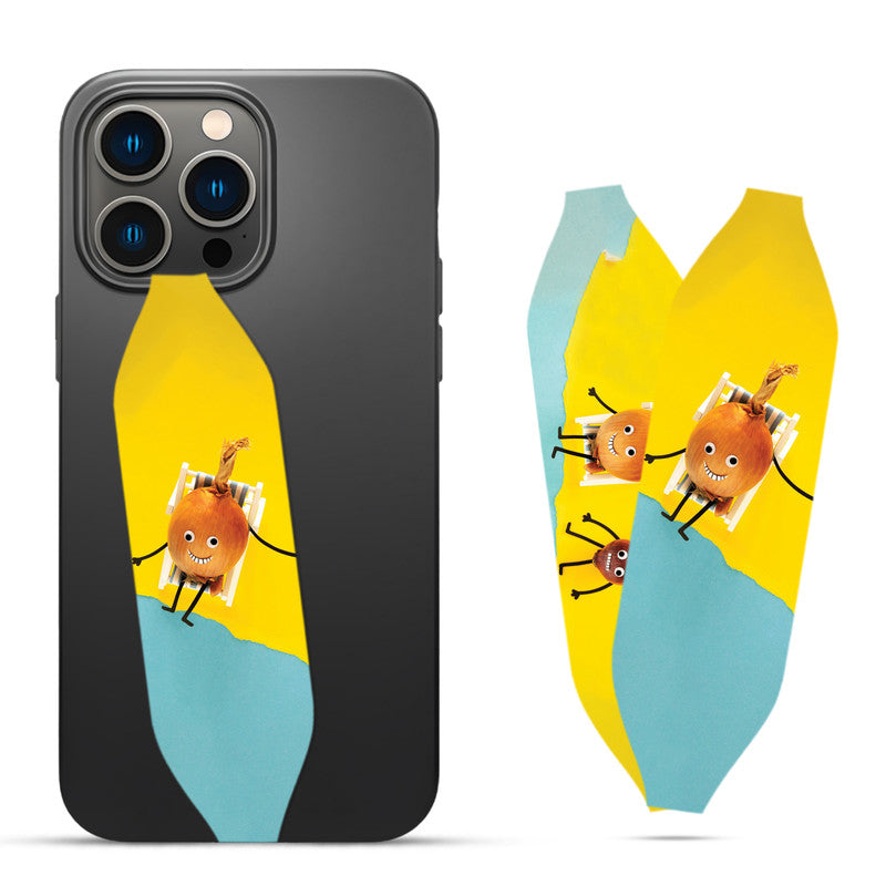 onions with a face and eyes iPhone case strap - Switch Bands