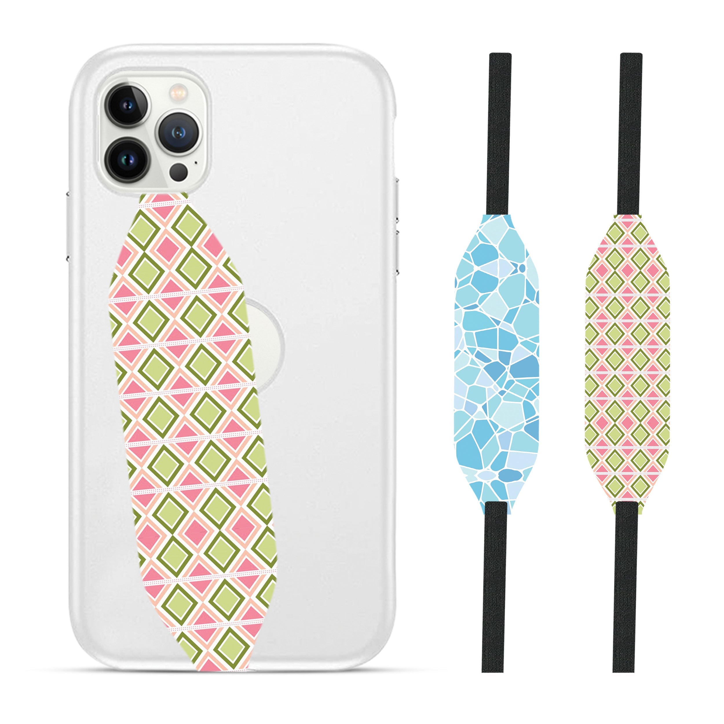 Mosaic art iPhone cover with strap - switch bands