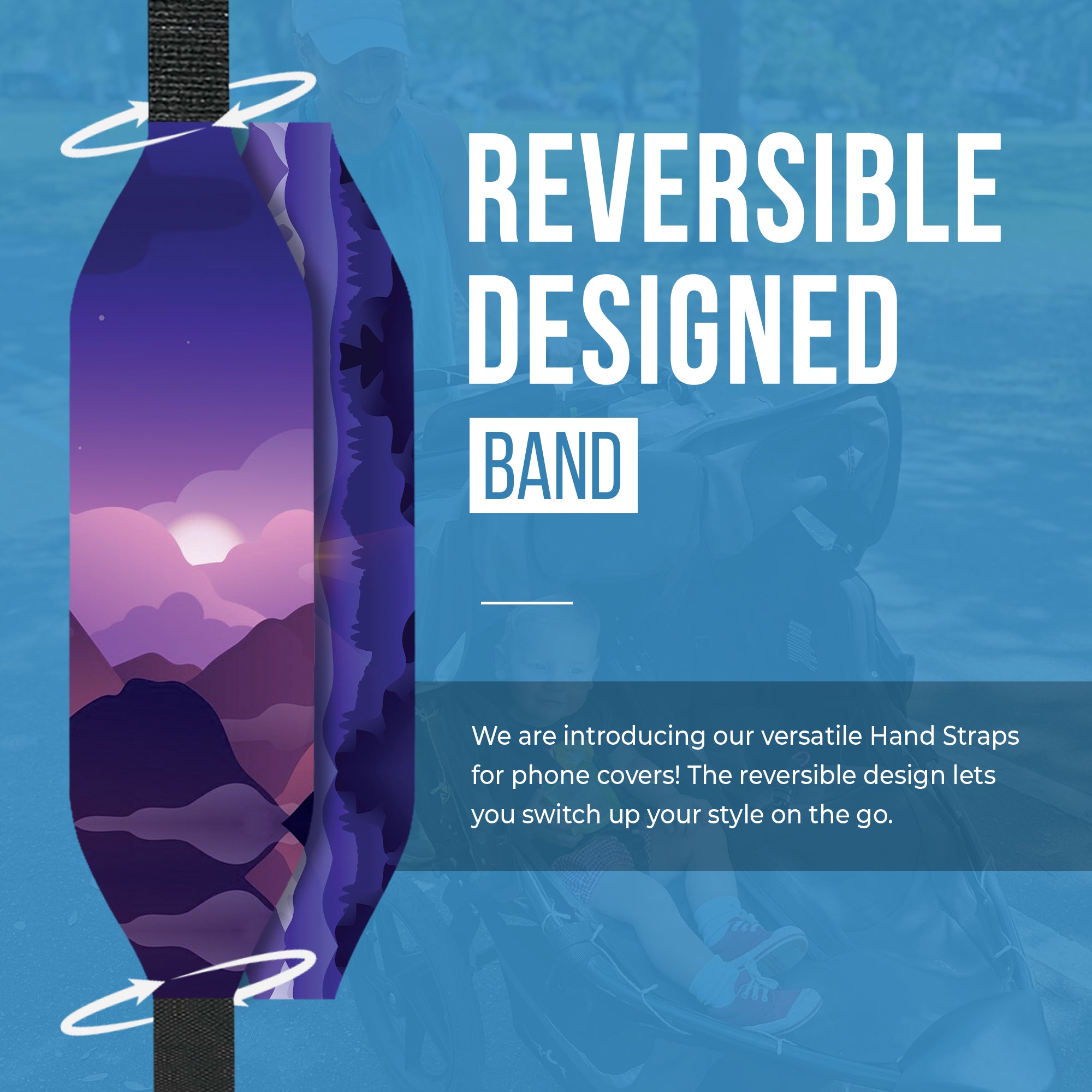 Nature - mountain rays - Reversible Designed Band - Switch bands