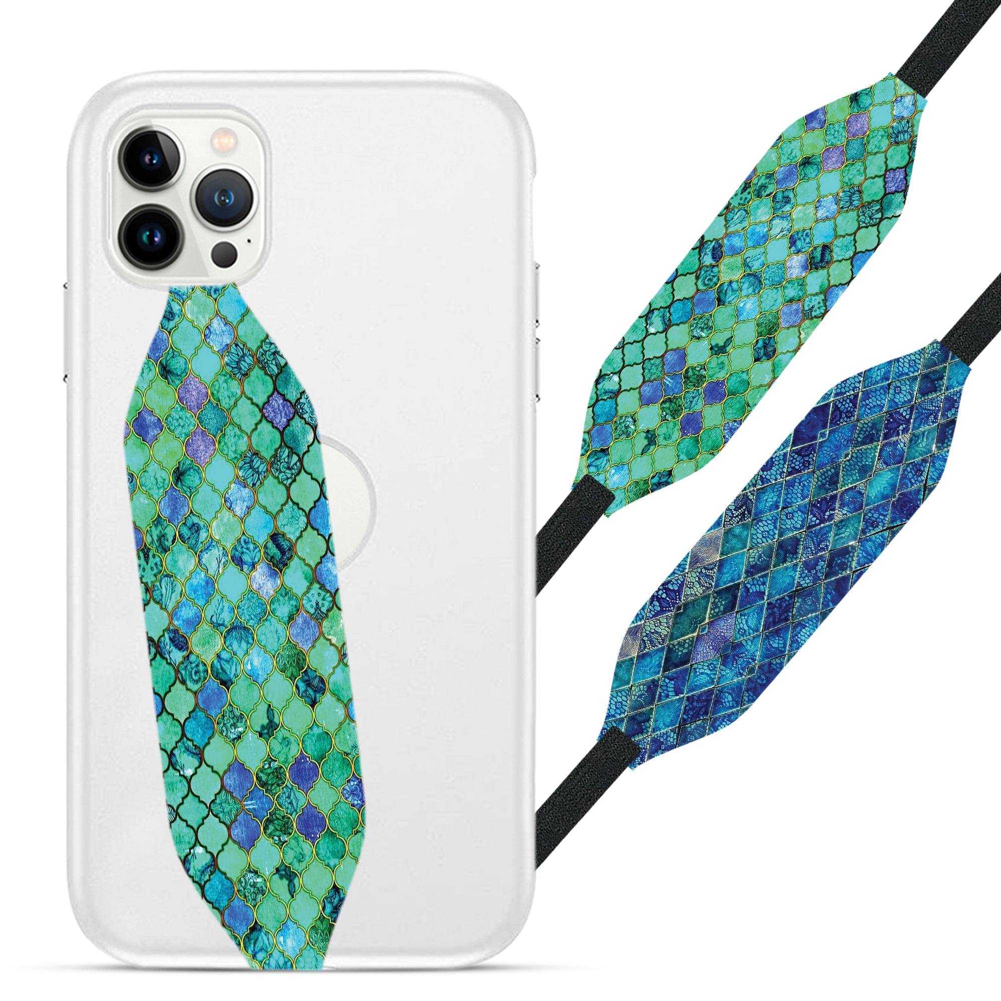 Green stone wall texture Cell Phone Strap - Switch Bands