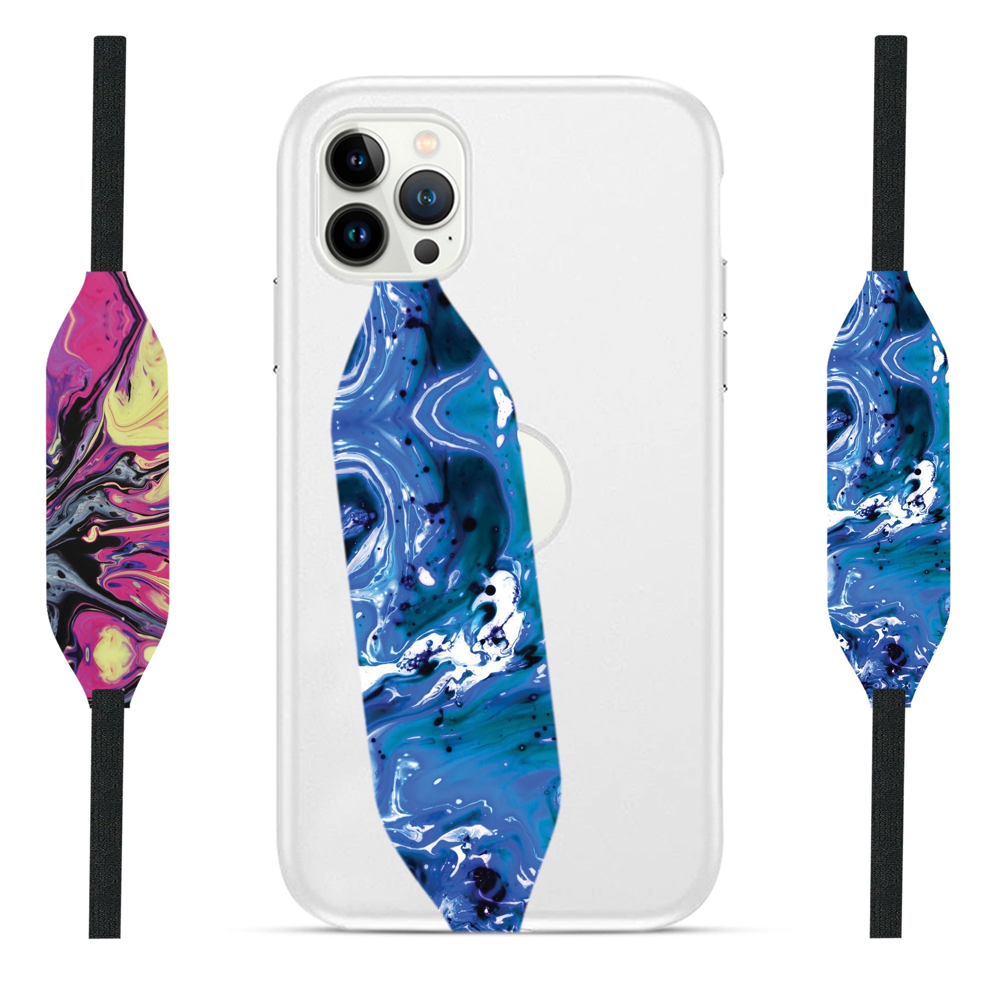 Blue abstract waves iPhone Case with Strap - Switch Bands