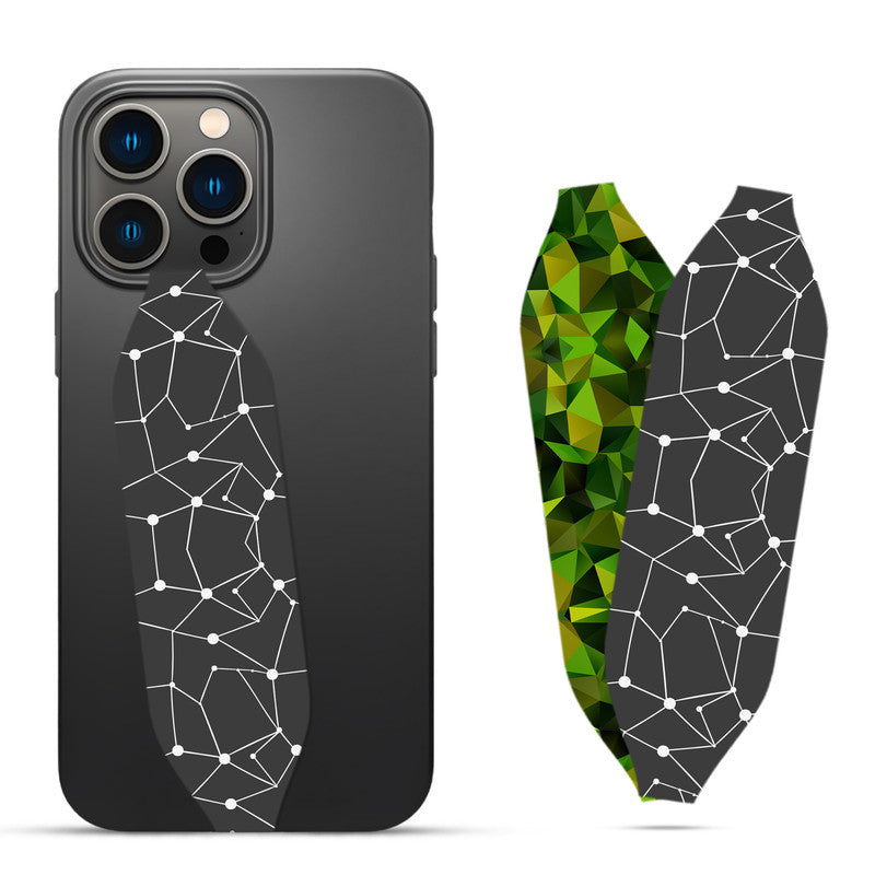Black White Abstract Polygon Phone Case With Strap - Switch Bands