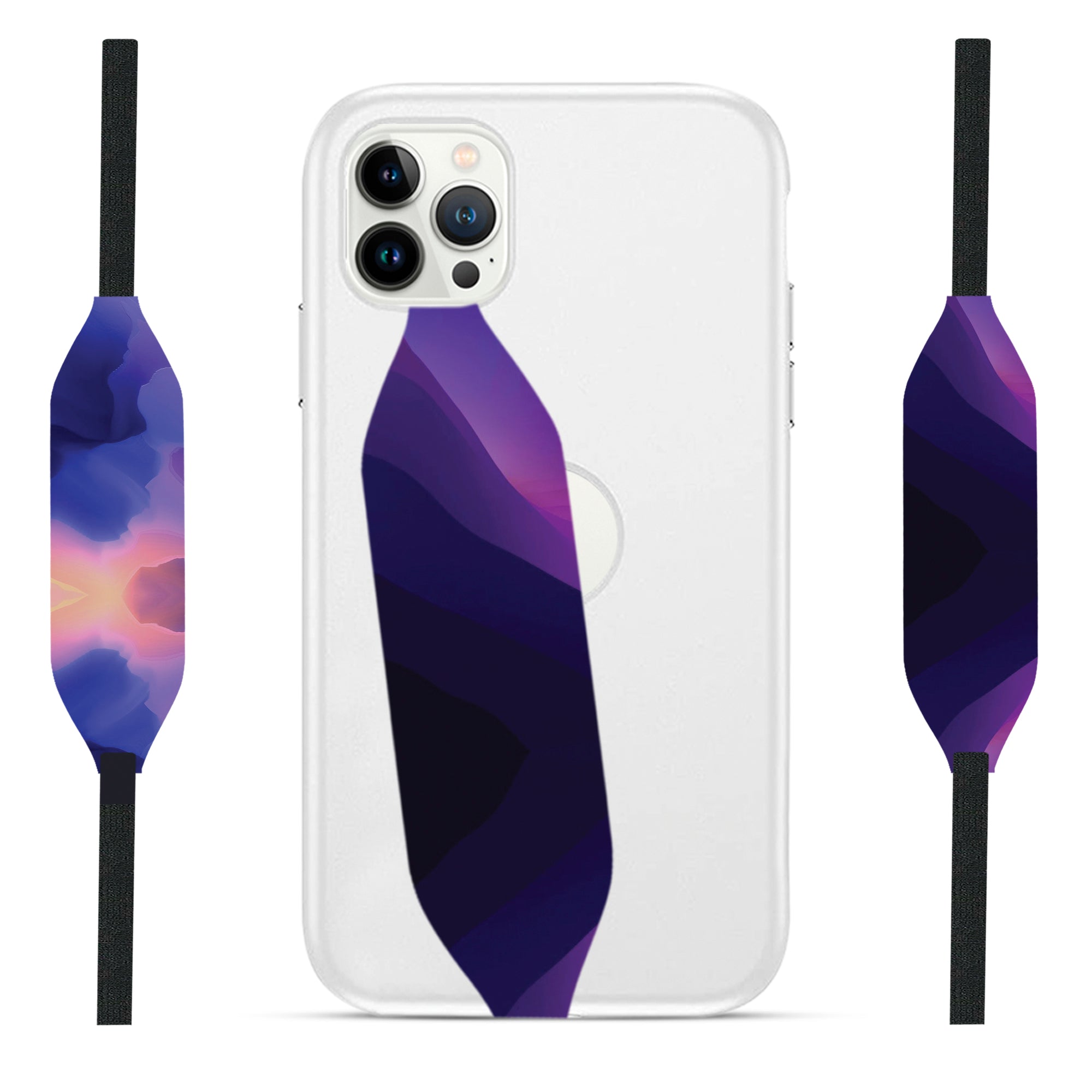 Dark Blue Vector Art Phone Case with Strap - Switch Bands