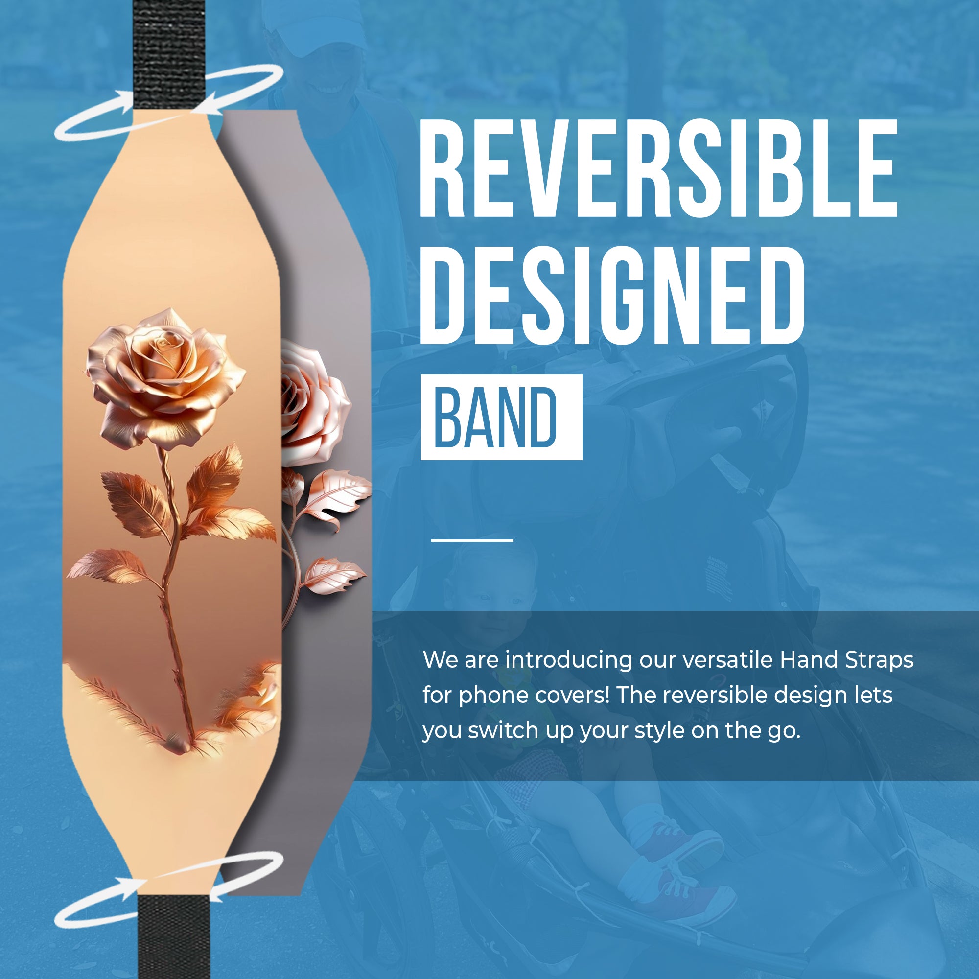 Reversible Designed band Nature Floral Phone Loop - Switch Band