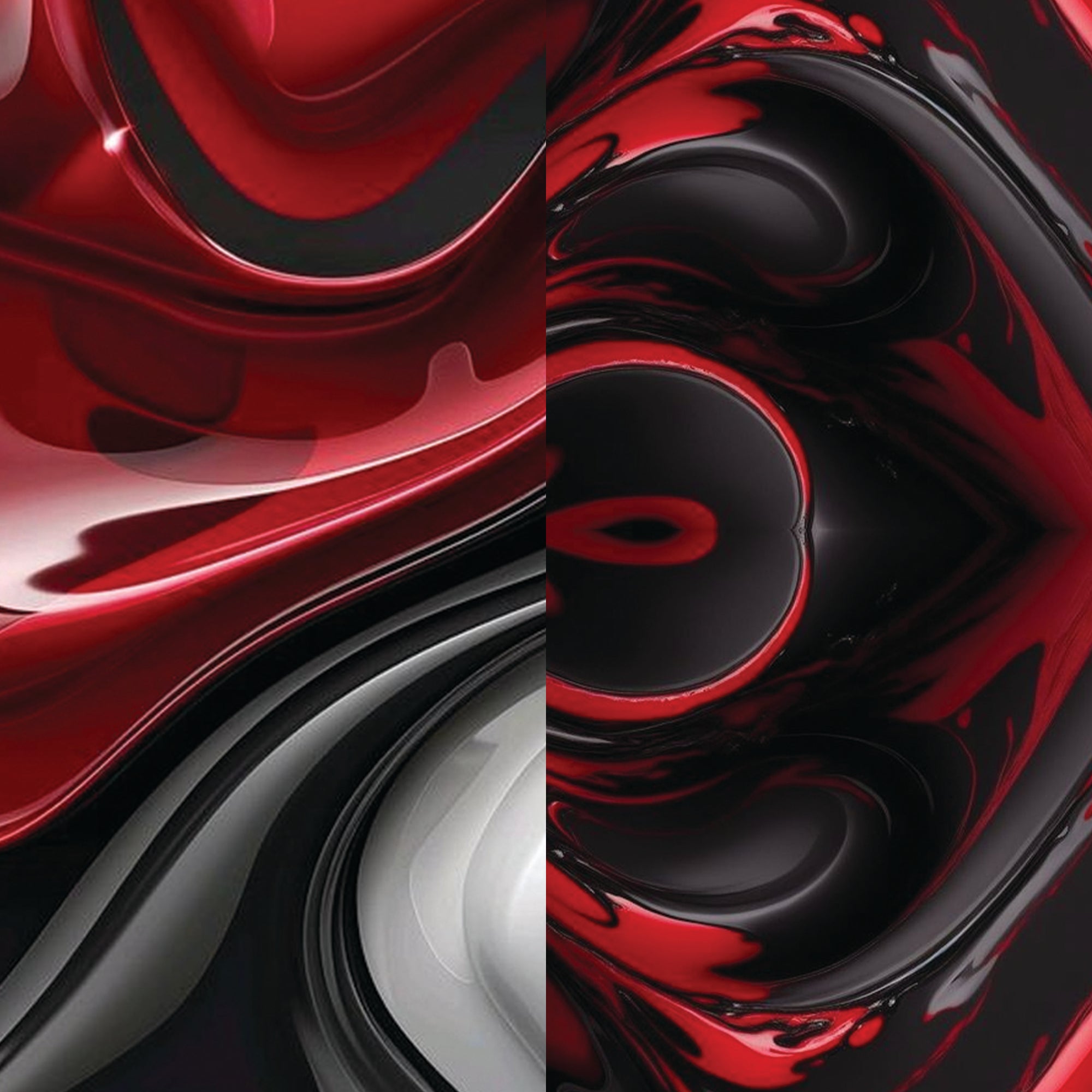 Black White Red Paint Swirl  Phone loop - Switch Bands