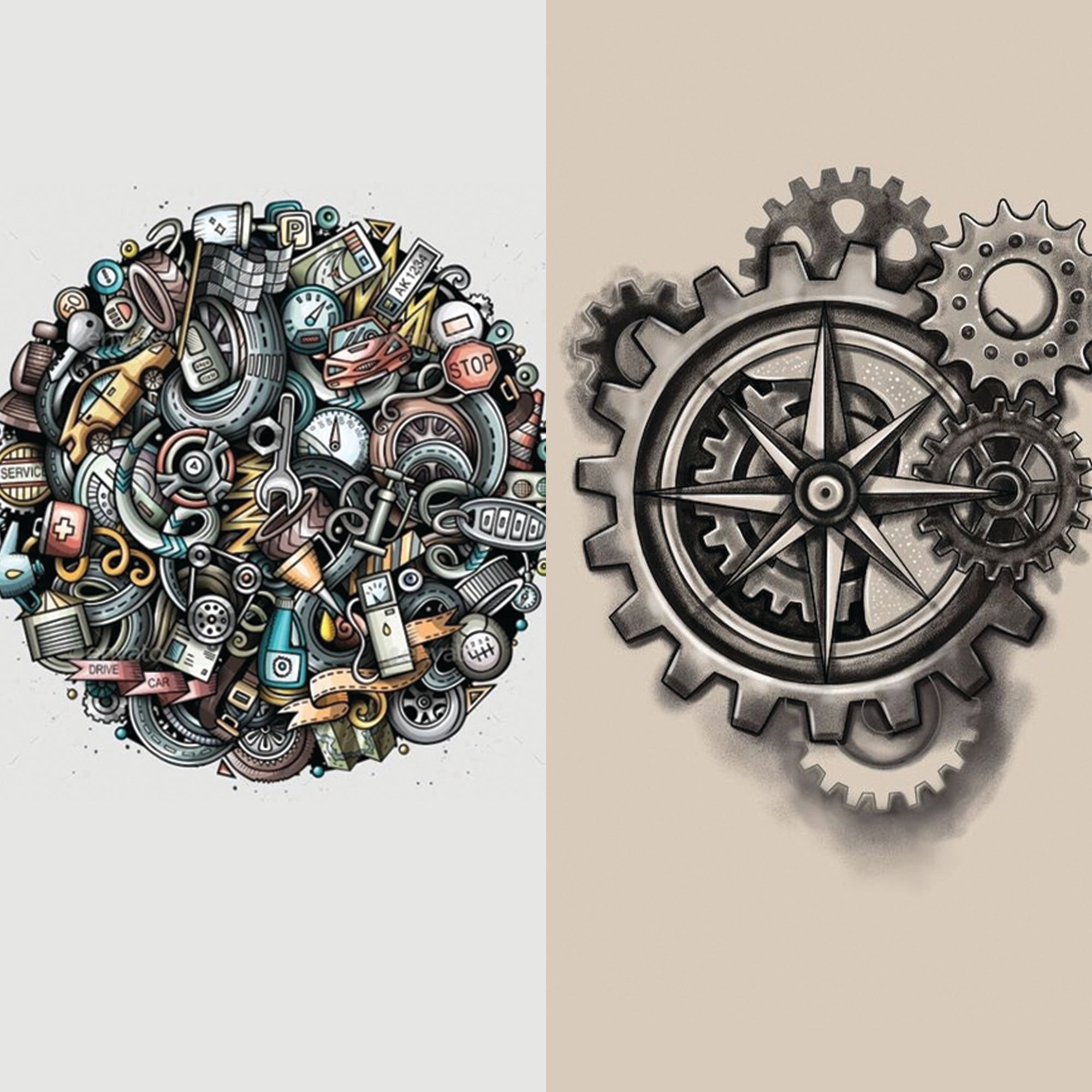 Artful Black Tattoo Sketches loop for phone - Switch Bands