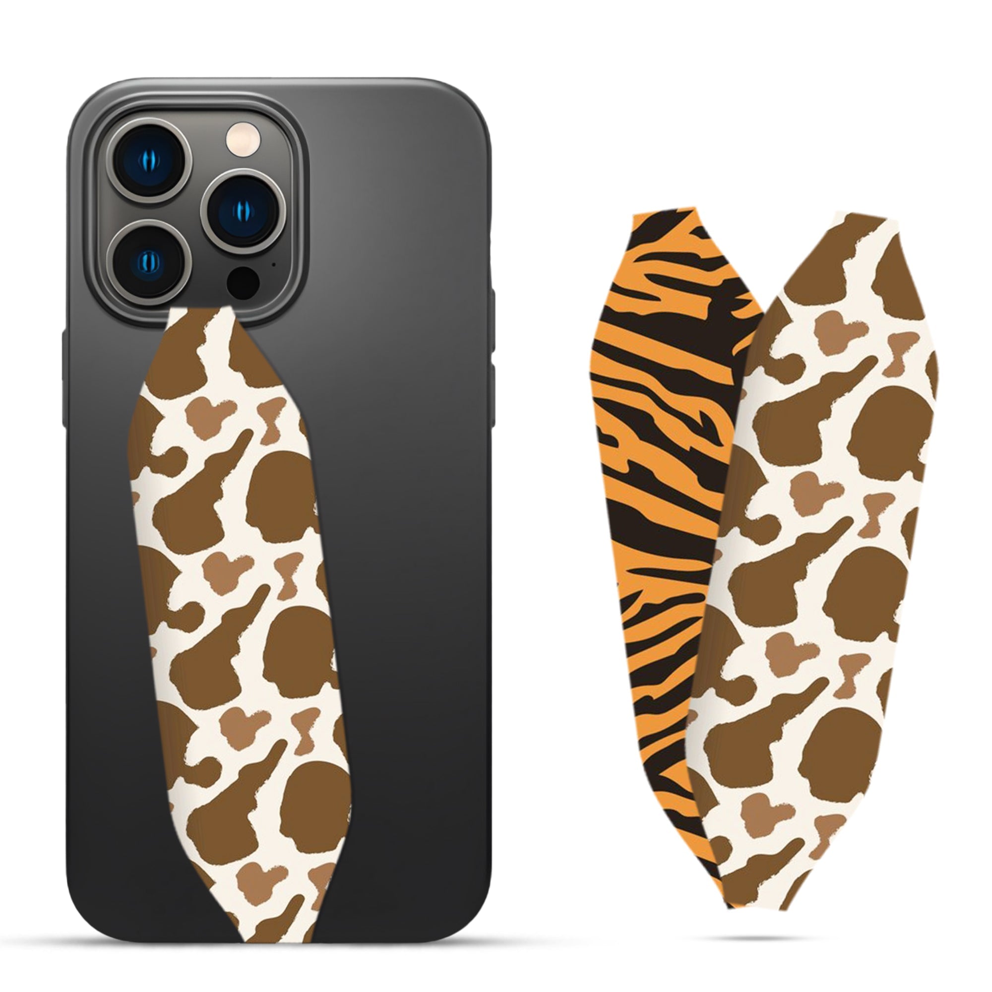 Brown and White Cow print Phone Gripper - Switch Bands