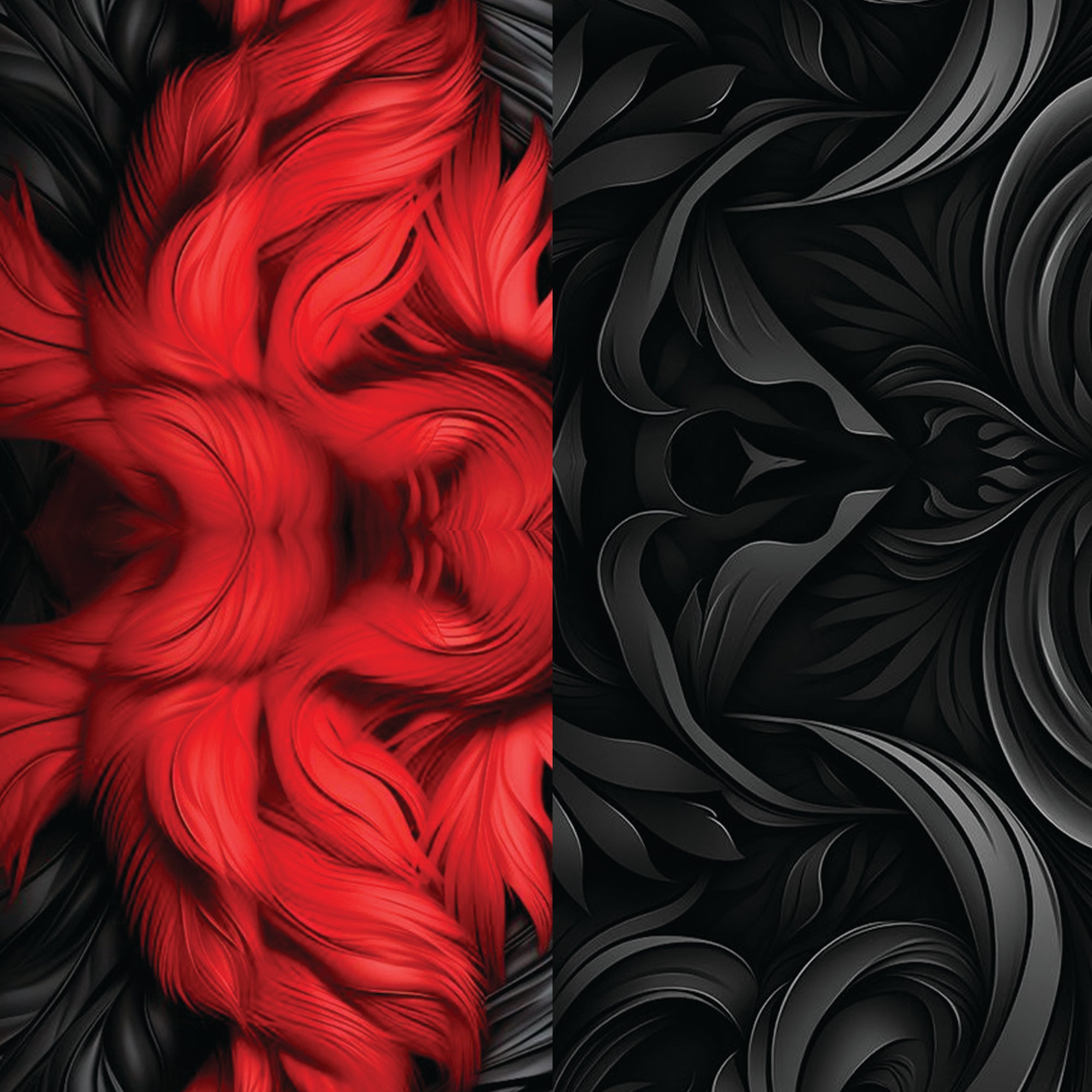 black floral seamless pattern in shadow Phone loop - Switch Bands