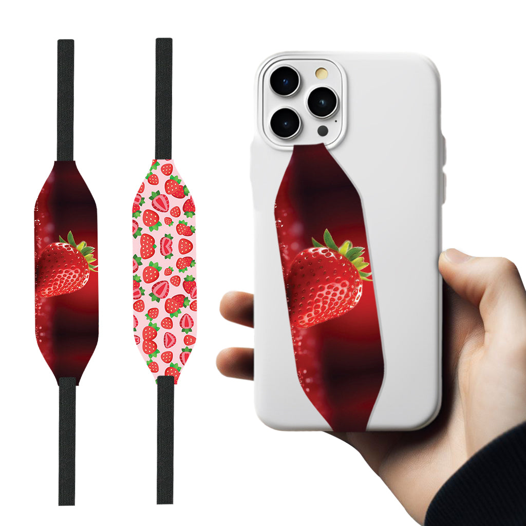 Strawberry pattern grip strap with iPhone cases - Switch Bands