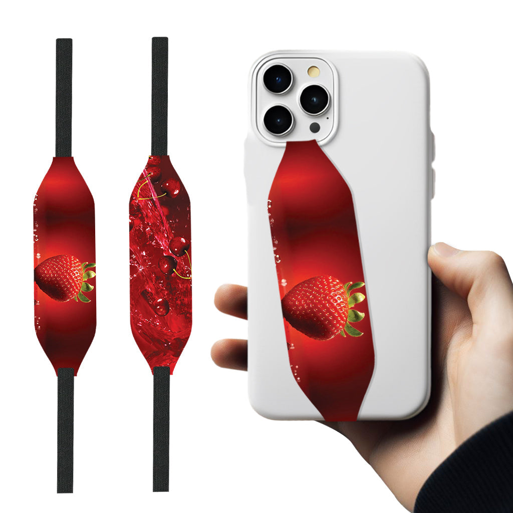 Strawberry pattern grip strap with iPhone cases - Switch Bands