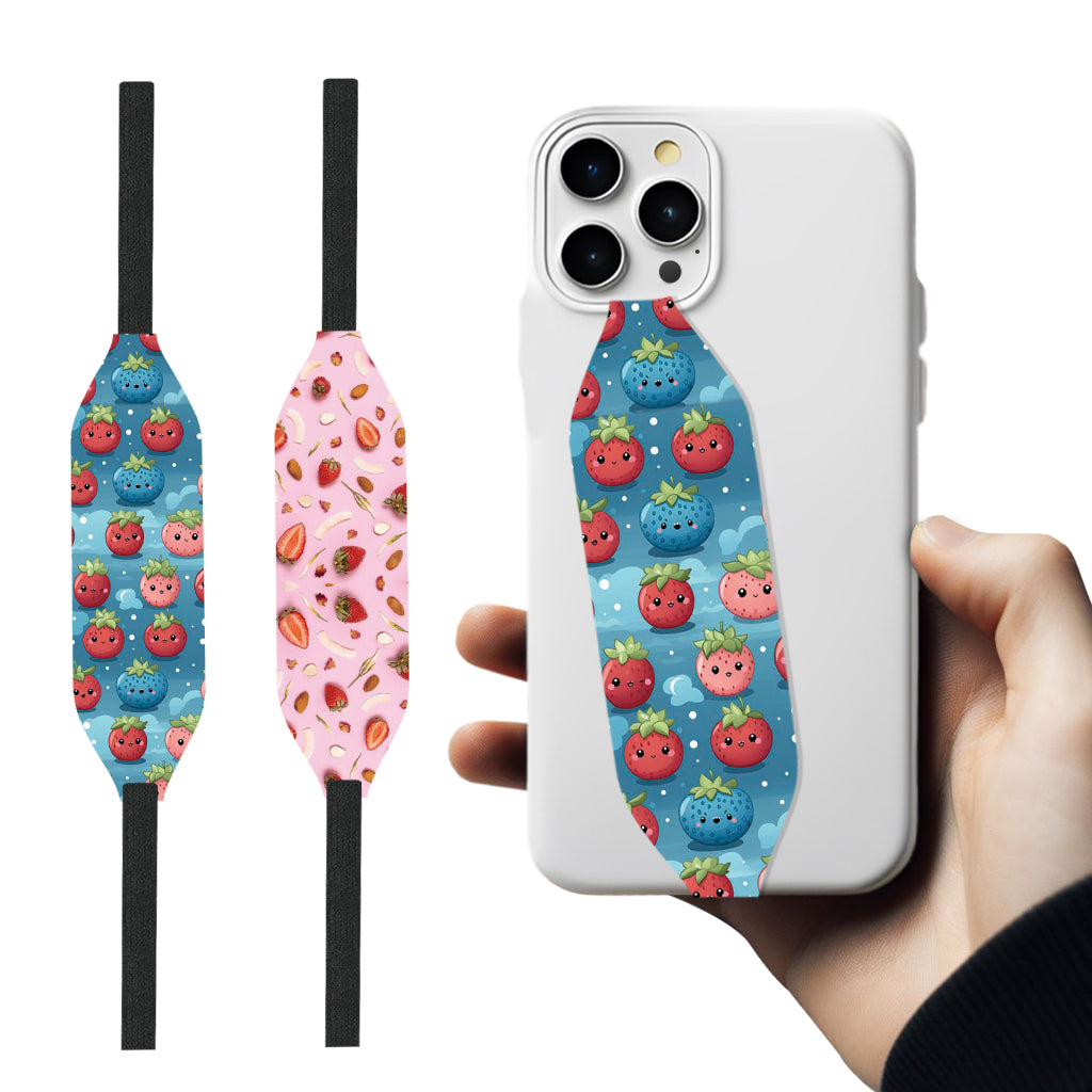 Strawberry pattern grip strap with iPhone cases - Switch Bands