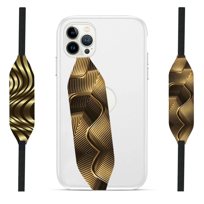 Abstract gold and black wave pattern loop Phone Cases - Switch Bands
