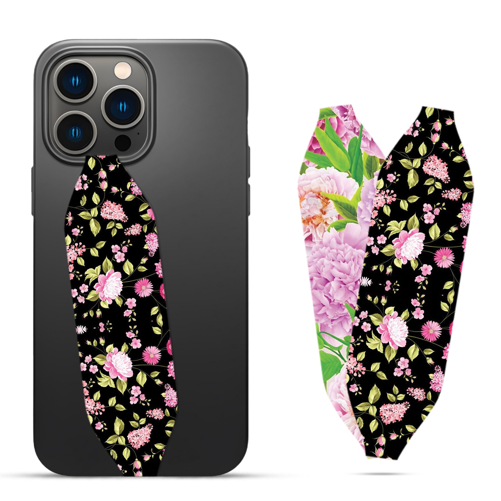 Flower Elegance Seamless Pattern Phone Grip Strap
