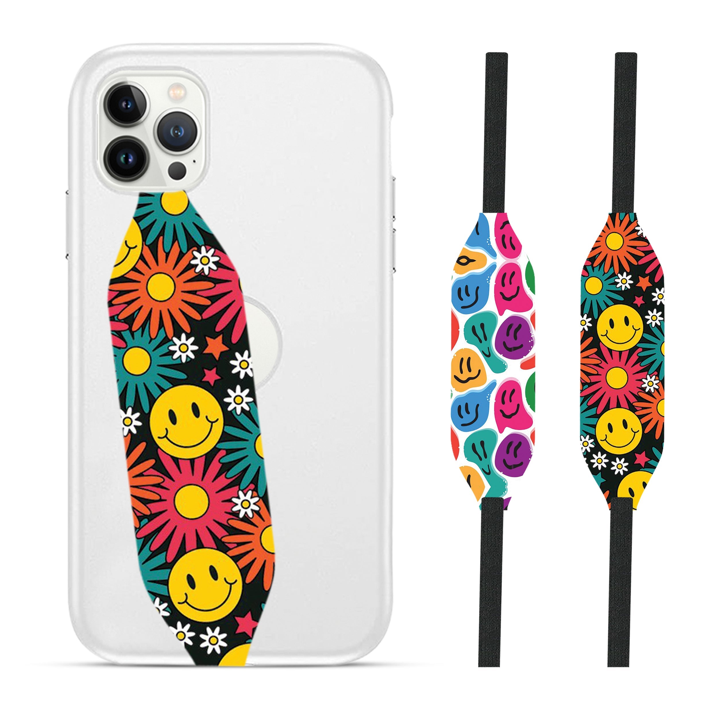 tie die smily iPhone Wrist Strap - switch bands