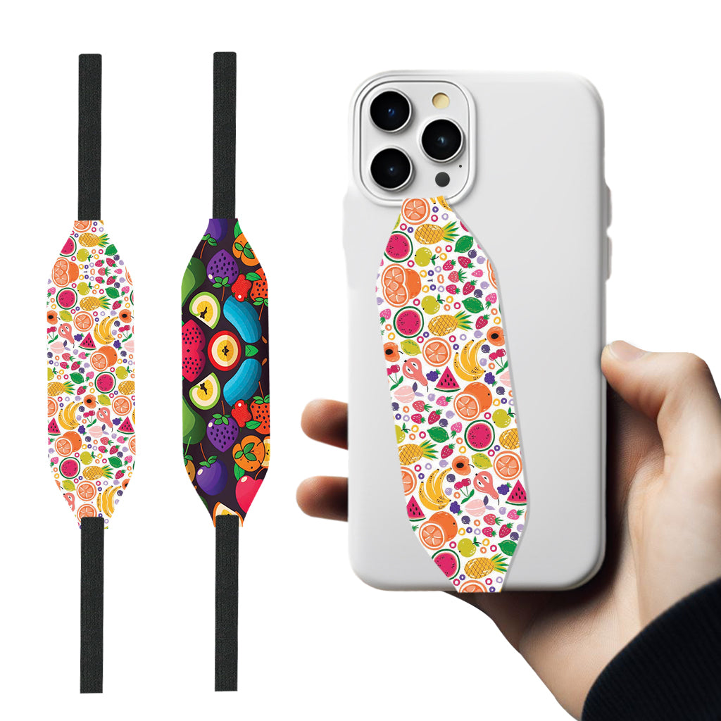 cute fruit pattern grip strap with iPhone cases - Switch Bands