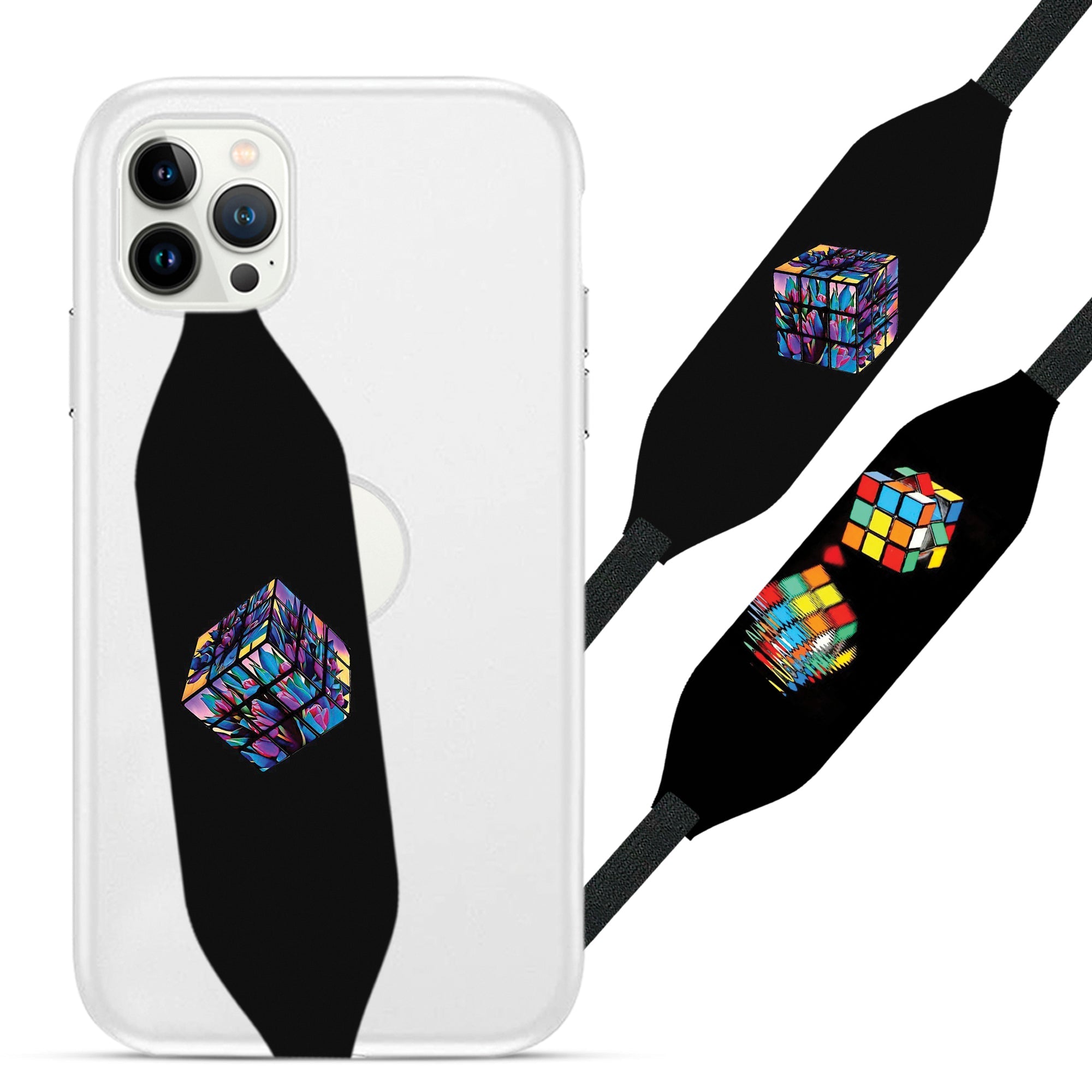 Cube Floral Background royalty Grip for phone - Switch Bands