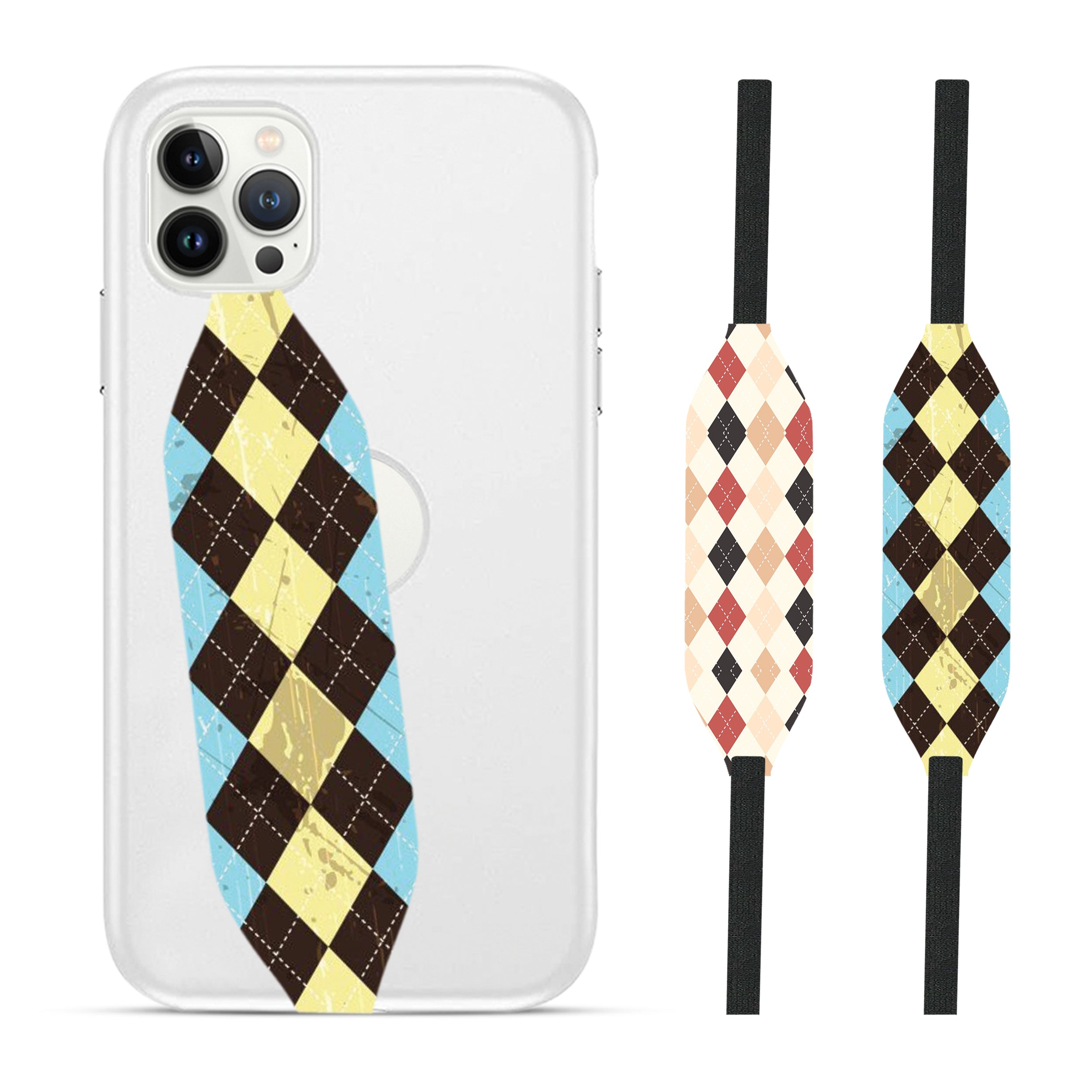 Vibrant Checker iPhone cover with strap - switch bands