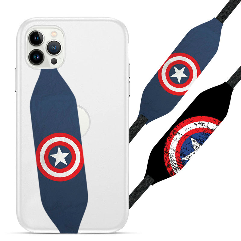 Captain America Iron Man Shield  Strap on Phone Case - Switch Bands